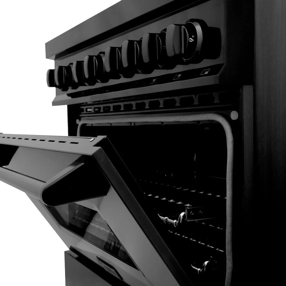 ZLINE Kitchen Package with Black Stainless Steel Refrigerator, 36 in. Dual Fuel Range, Range Hood, and Microwave Drawer (4KPR-RABRH36-MW) - Image 22