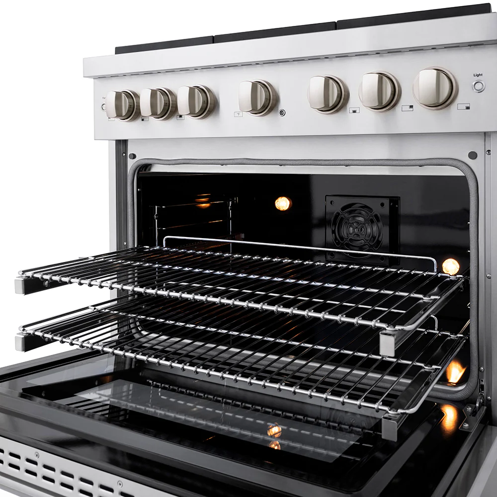 ZLINE 36 in. 5.2 cu. ft. Paramount Dual Fuel Range with 6 Burner DuoPro™ Cooktop and Electric Convection Oven in Stainless Steel (PSDR36) - Image 10