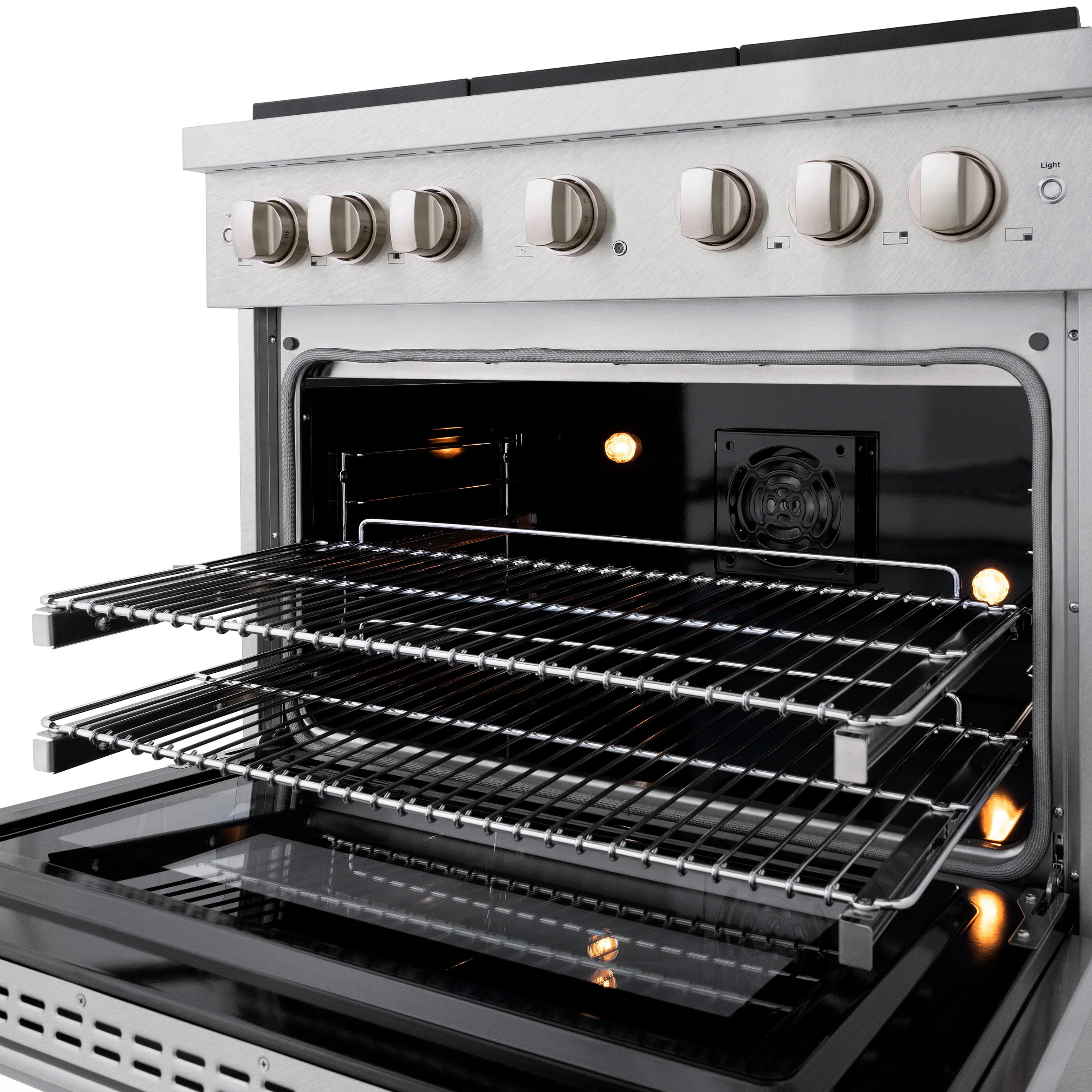 ZLINE 36 in. 5.2 cu. ft. Paramount Dual Fuel Range with 6 Burner Gas Cooktop and Electric Convection Oven in Satin Stainless Steel (SDRS-36) - Image 15