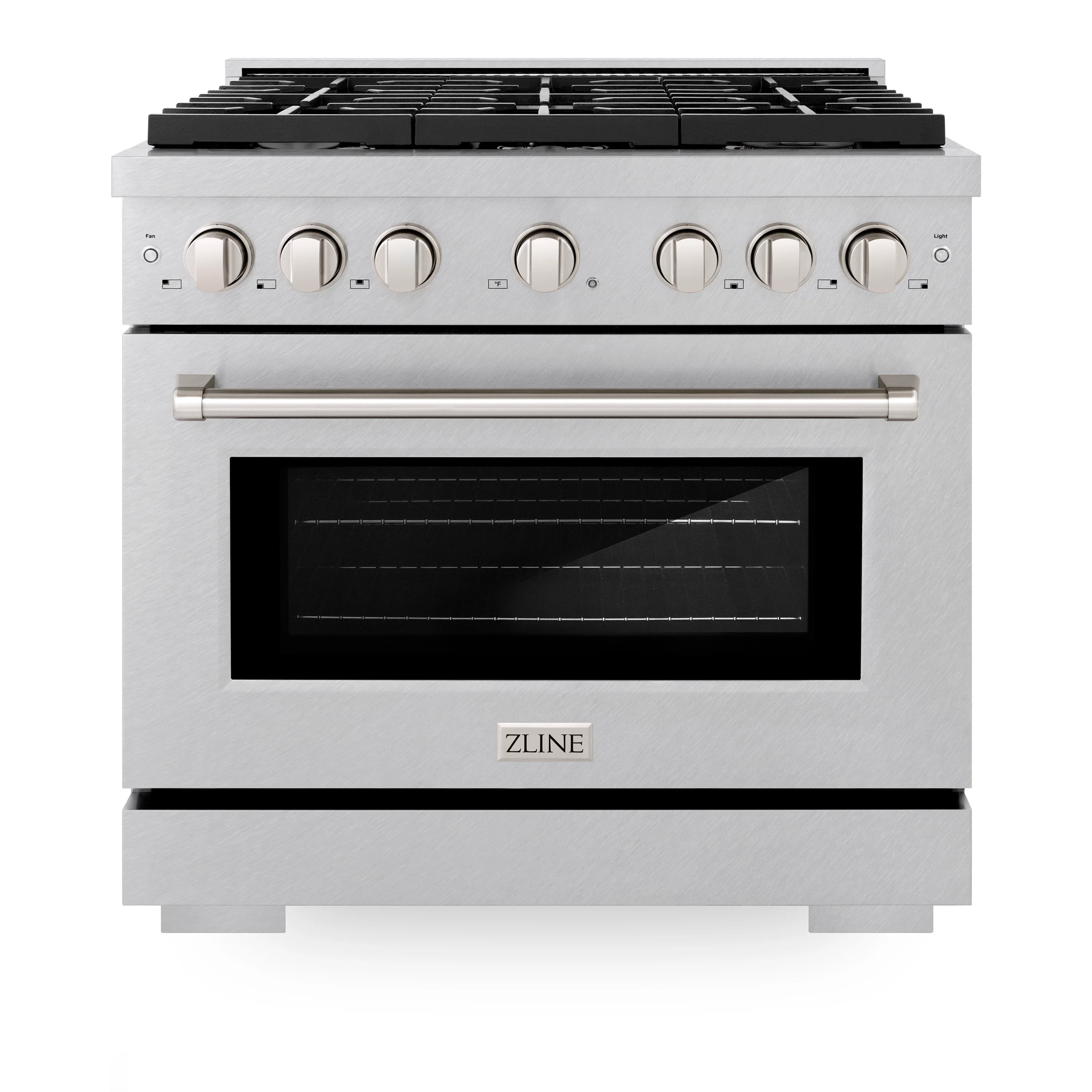 ZLINE 36 in. 5.2 cu. ft. Paramount Dual Fuel Range with 6 Burner Gas Cooktop and Electric Convection Oven in Satin Stainless Steel (SDRS-36) - Image 6