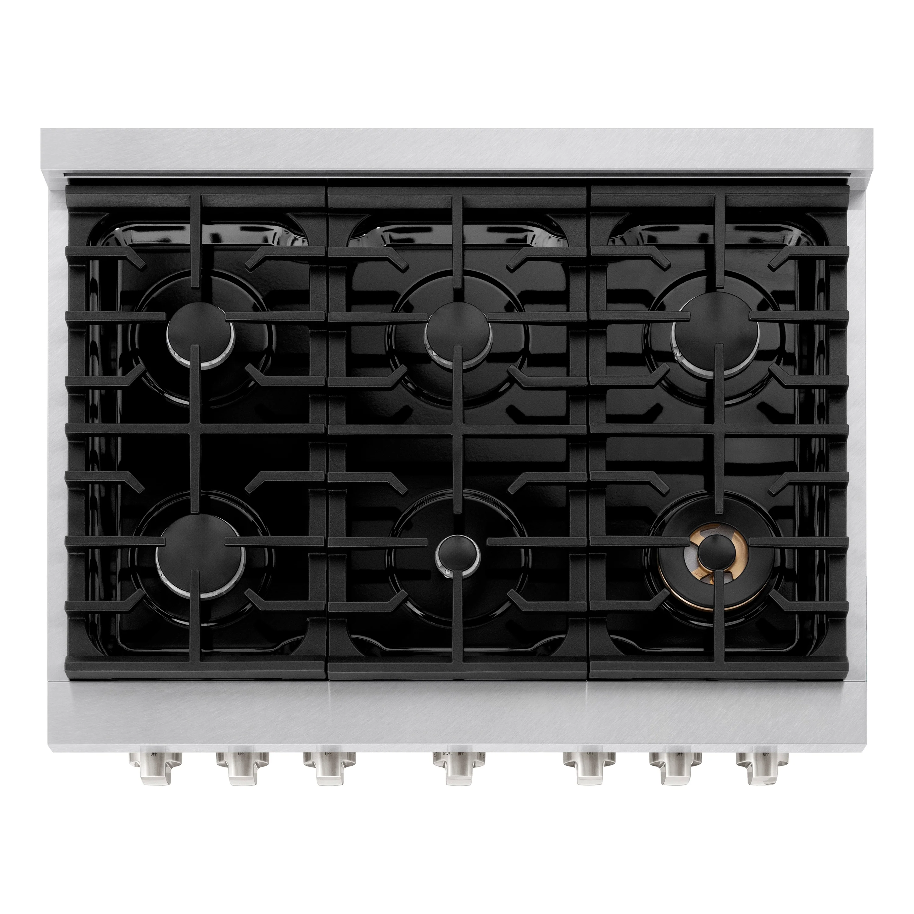 ZLINE 36 in. 5.2 cu. ft. Paramount Dual Fuel Range with 6 Burner Gas Cooktop and Electric Convection Oven in Satin Stainless Steel with White Matte Door (SDRS-WM-36) - Image 10