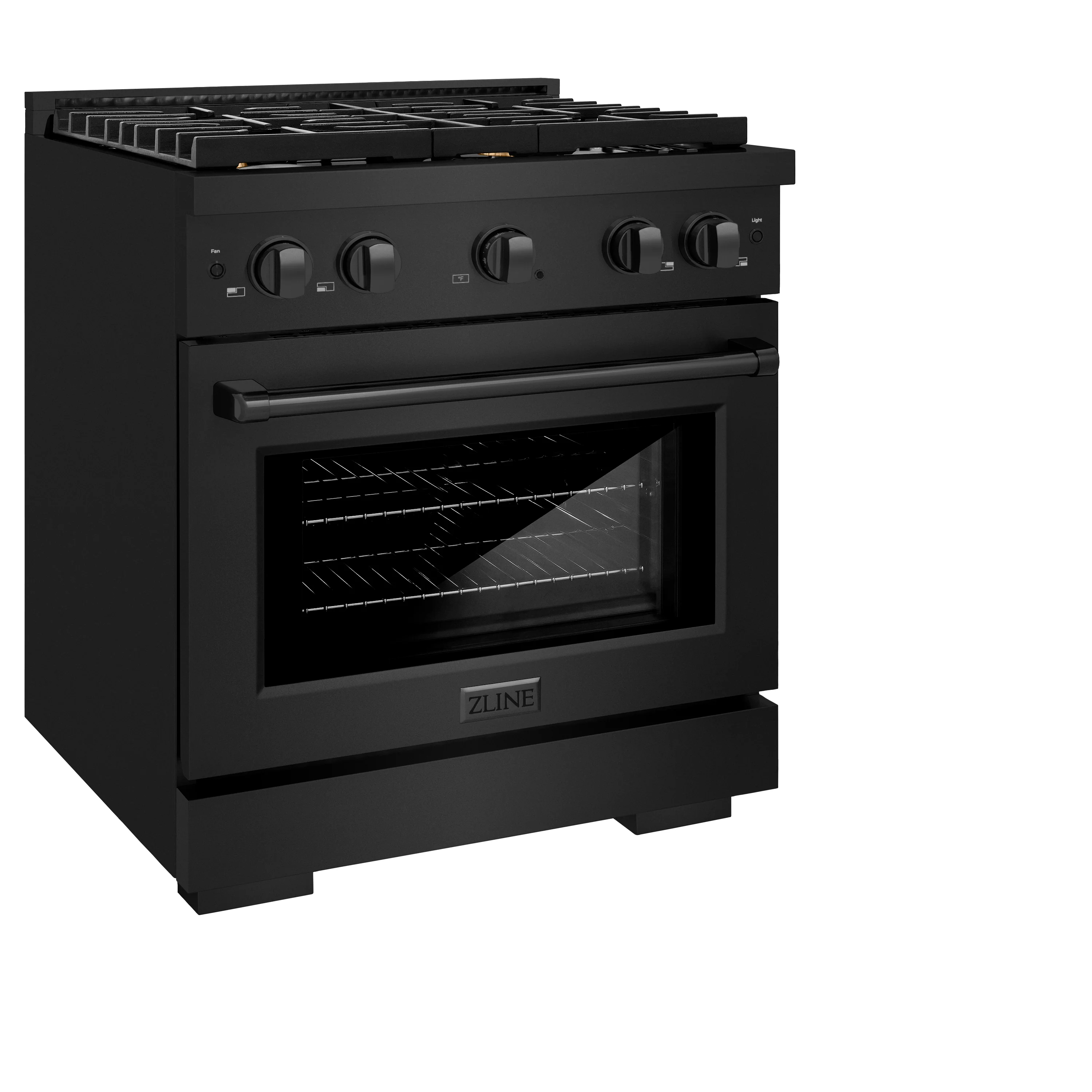 ZLINE 36 in. 5.2 cu. ft. Paramount Gas Range with Convection Gas Oven in Black Stainless Steel with 6 Brass Burners (SGRB-BR-36) - Image 4
