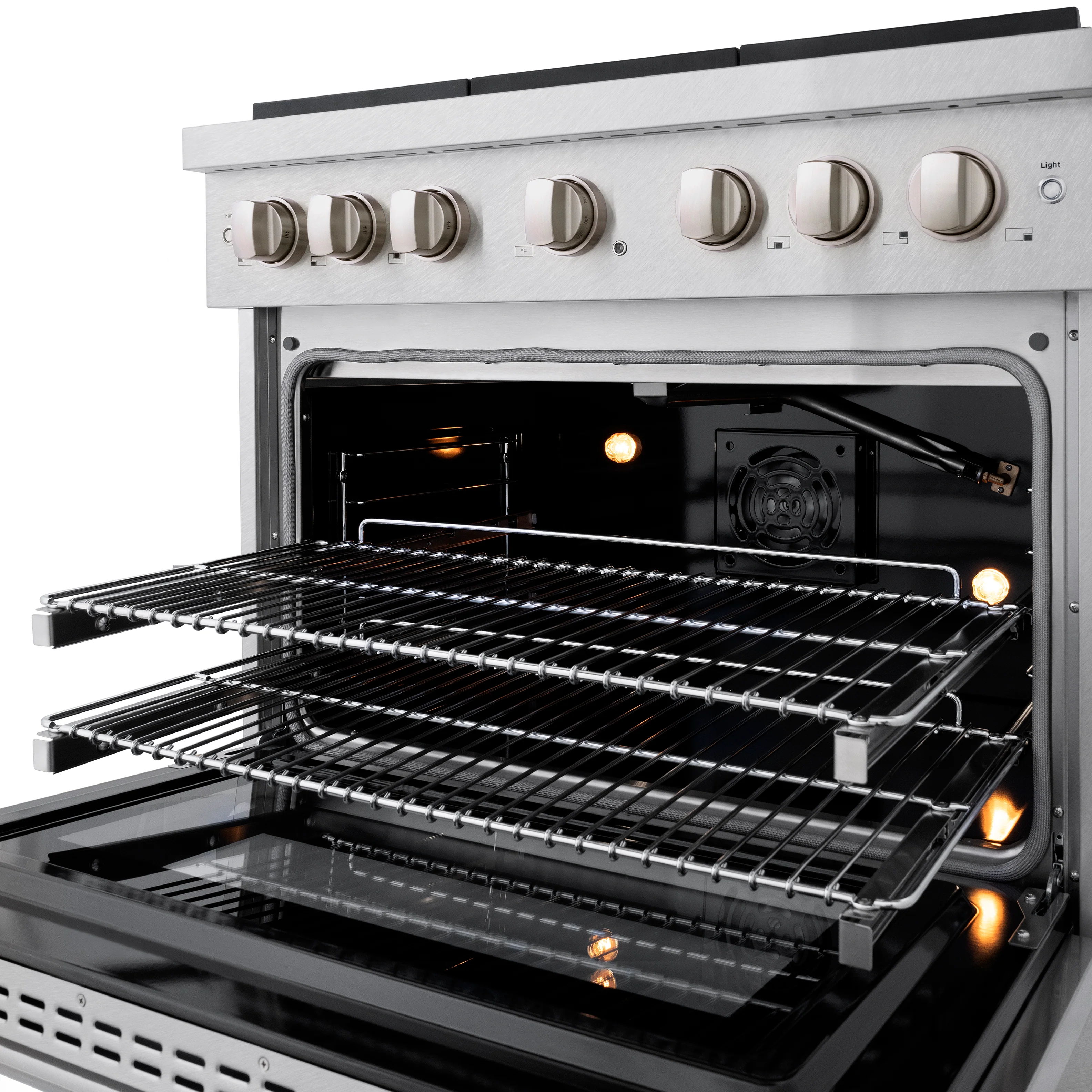 ZLINE 36 in. 5.2 cu. ft. Paramount Gas Range with Convection Gas Oven in Satin Stainless Steel with 6 Brass Burners (SGRS-BR-36) - Image 15