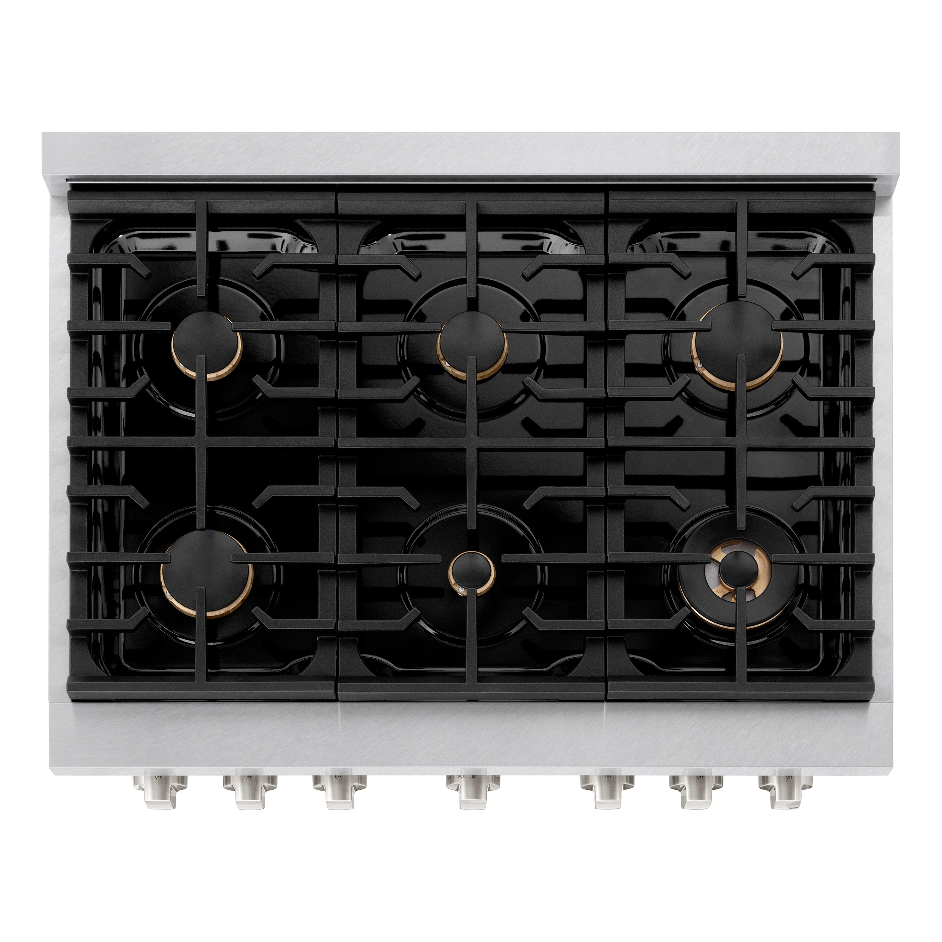 ZLINE 36 in. 5.2 cu. ft. Paramount Gas Range with Convection Gas Oven in Satin Stainless Steel with 6 Brass Burners (SGRS-BR-36) - Image 17