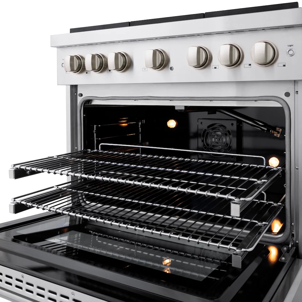 ZLINE 36 in. 5.2 cu. ft. Paramount Gas Range with 6 Burner Cooktop and Convection Gas Oven in Stainless Steel (SGR36) - Image 13