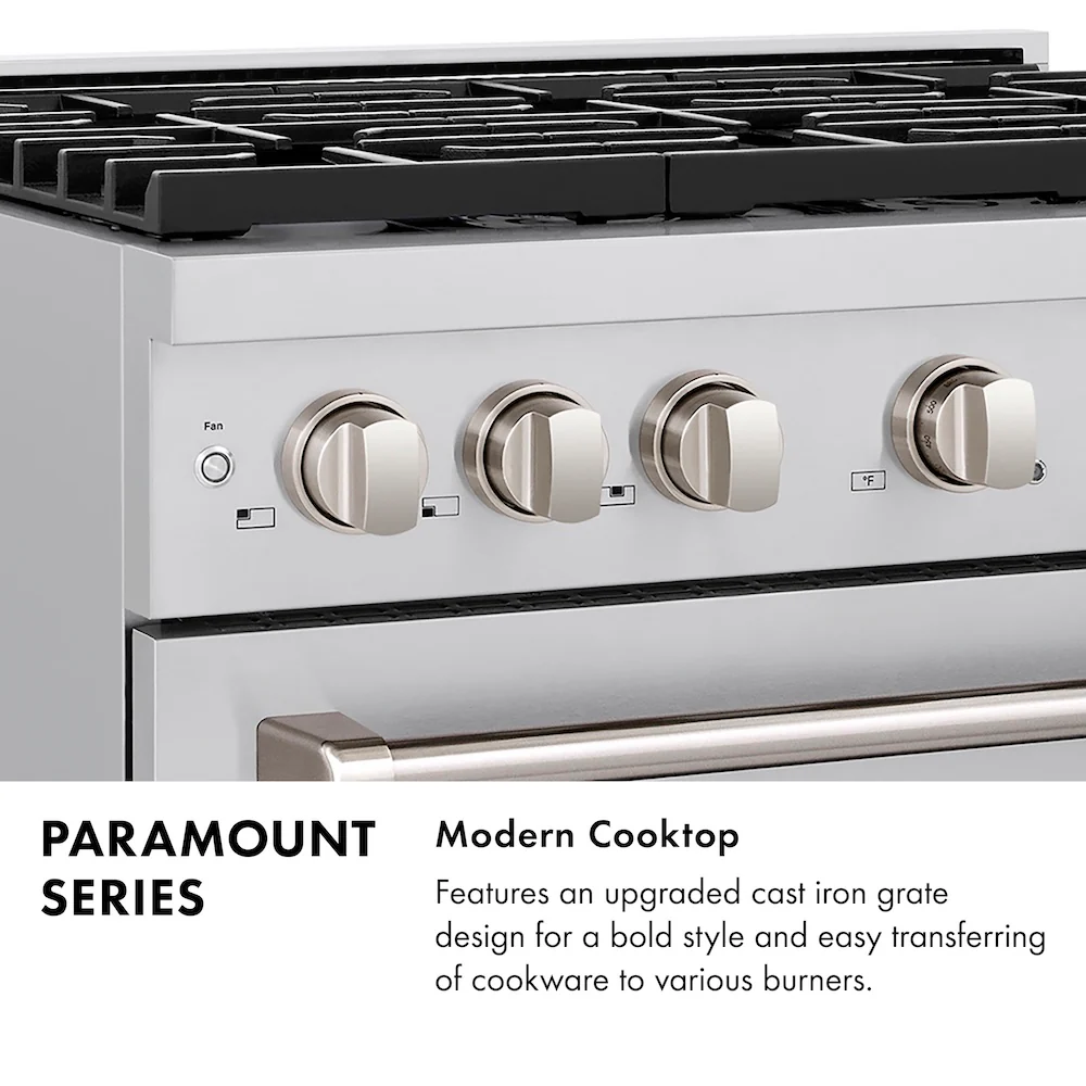 ZLINE 36 in. 5.2 cu. ft. Paramount Gas Range with 6 Burner Cooktop and Convection Gas Oven in Stainless Steel (SGR36) - Image 29