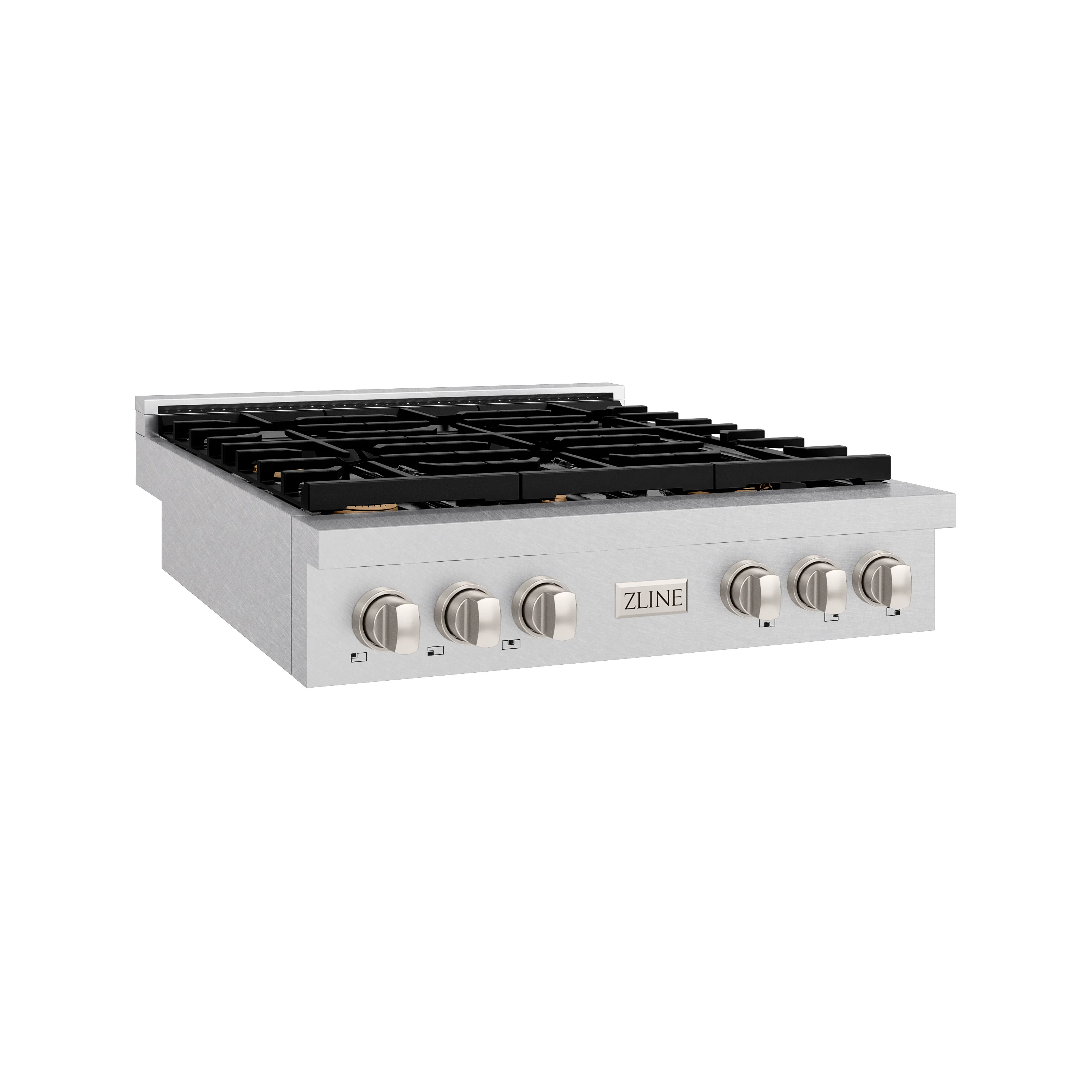 ZLINE 36 in. Paramount Gas Rangetop with 6 Brass Burners and Porcelain Cooktop in Satin Stainless Steel (SRTS-BR-36)