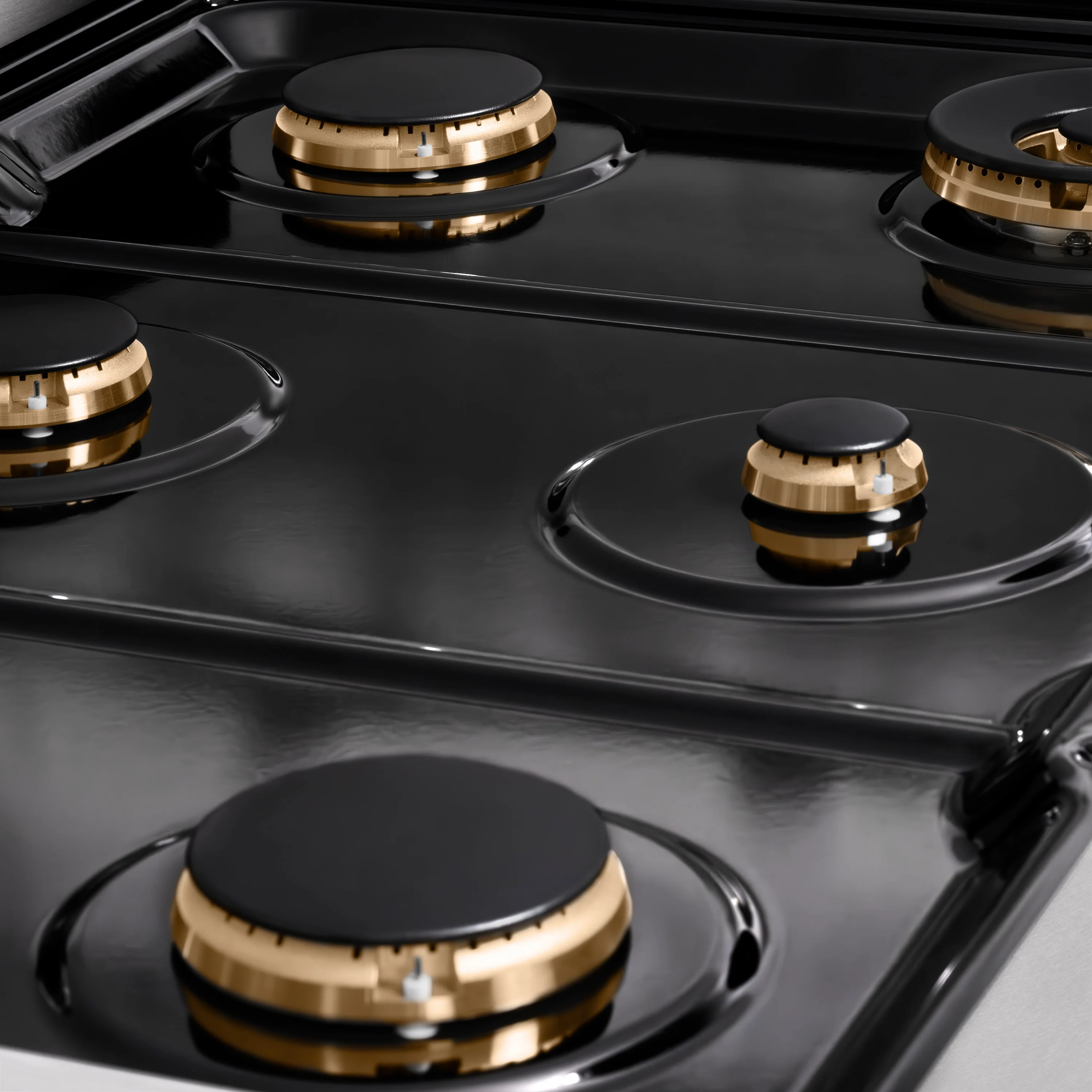 ZLINE 36 in. Paramount Gas Rangetop with 6 Brass Burners and Porcelain Cooktop in Satin Stainless Steel (SRTS-BR-36) - Image 6