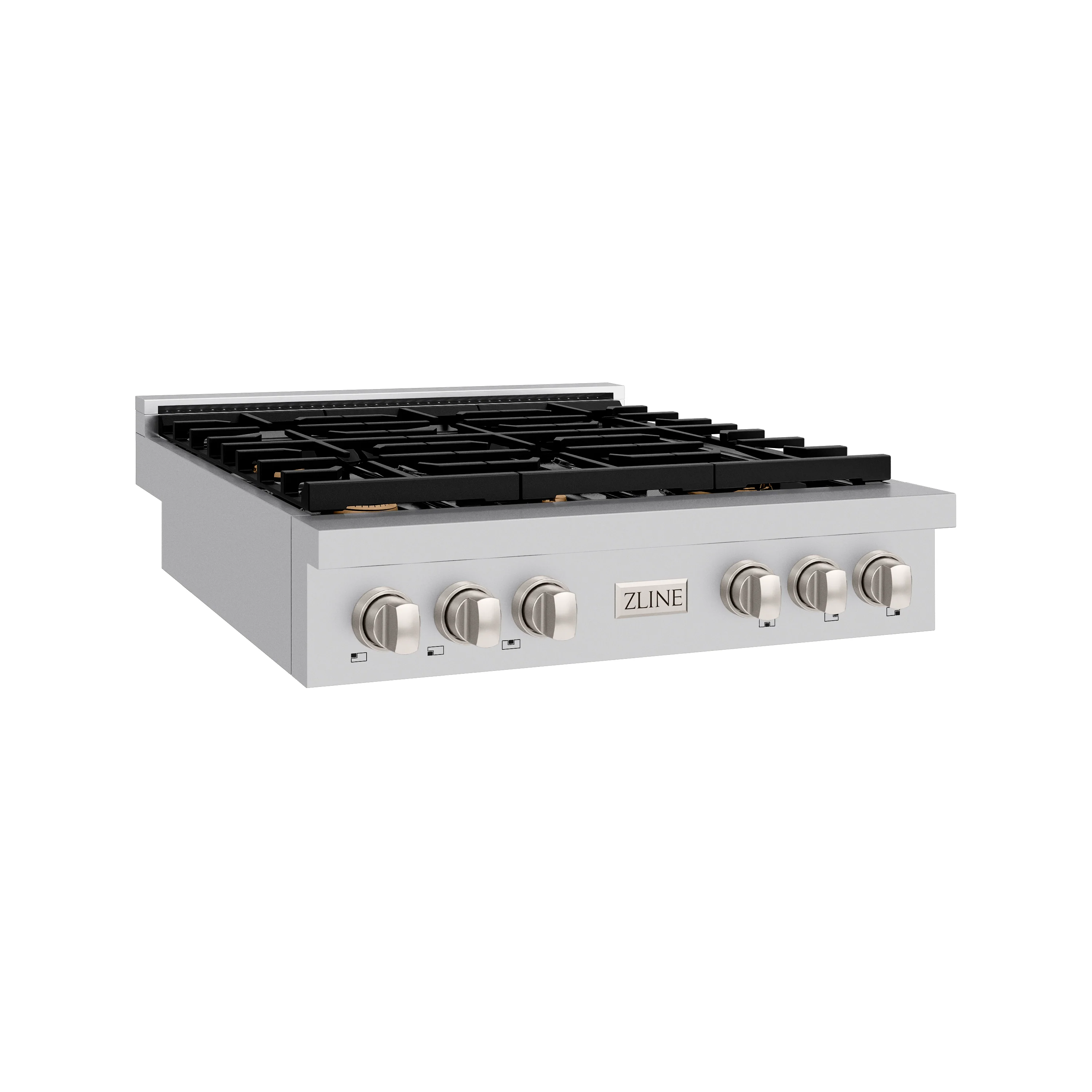 ZLINE 36 in. Paramount Gas Rangetop with 6 Brass Burners and Porcelain Cooktop in Stainless Steel (SRT-BR-36) - Image 2