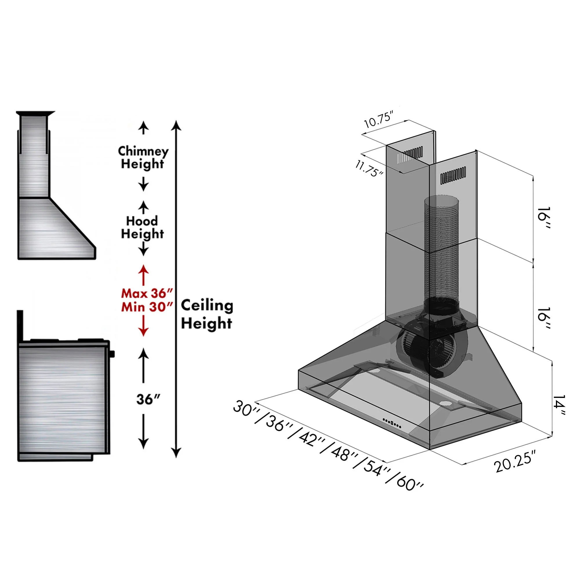 ZLINE 36" Professional Convertible Vent Wall Mount Range Hood in Stainless Steel with Crown Molding (597CRN-36) - Image 7
