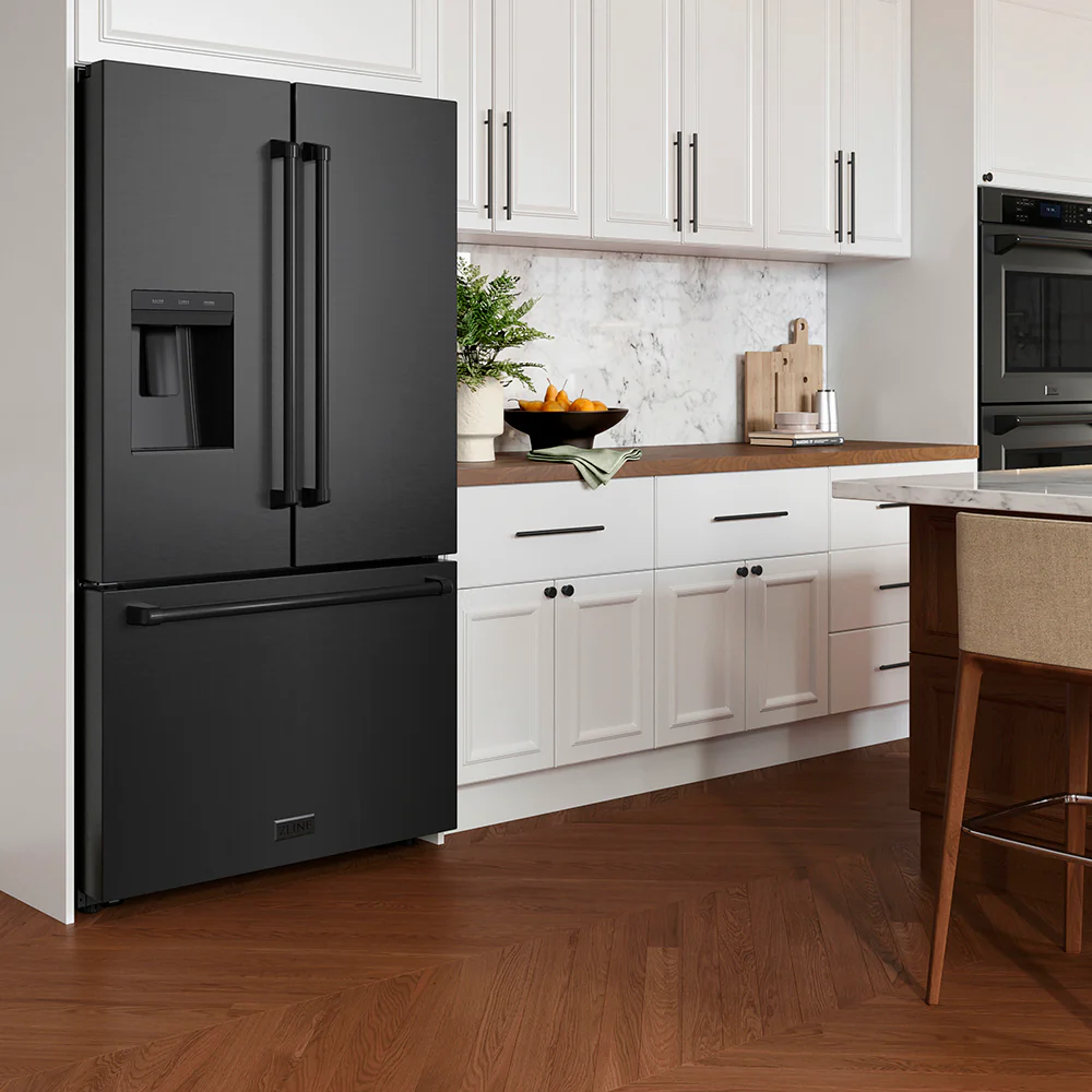 ZLINE 36 in. 28.9 cu. ft. Standard-Depth French Door External Water Dispenser Refrigerator with Dual Ice Maker in Fingerprint-Resistant Black Stainless Steel (RSM-W-36-BS) - Image 18