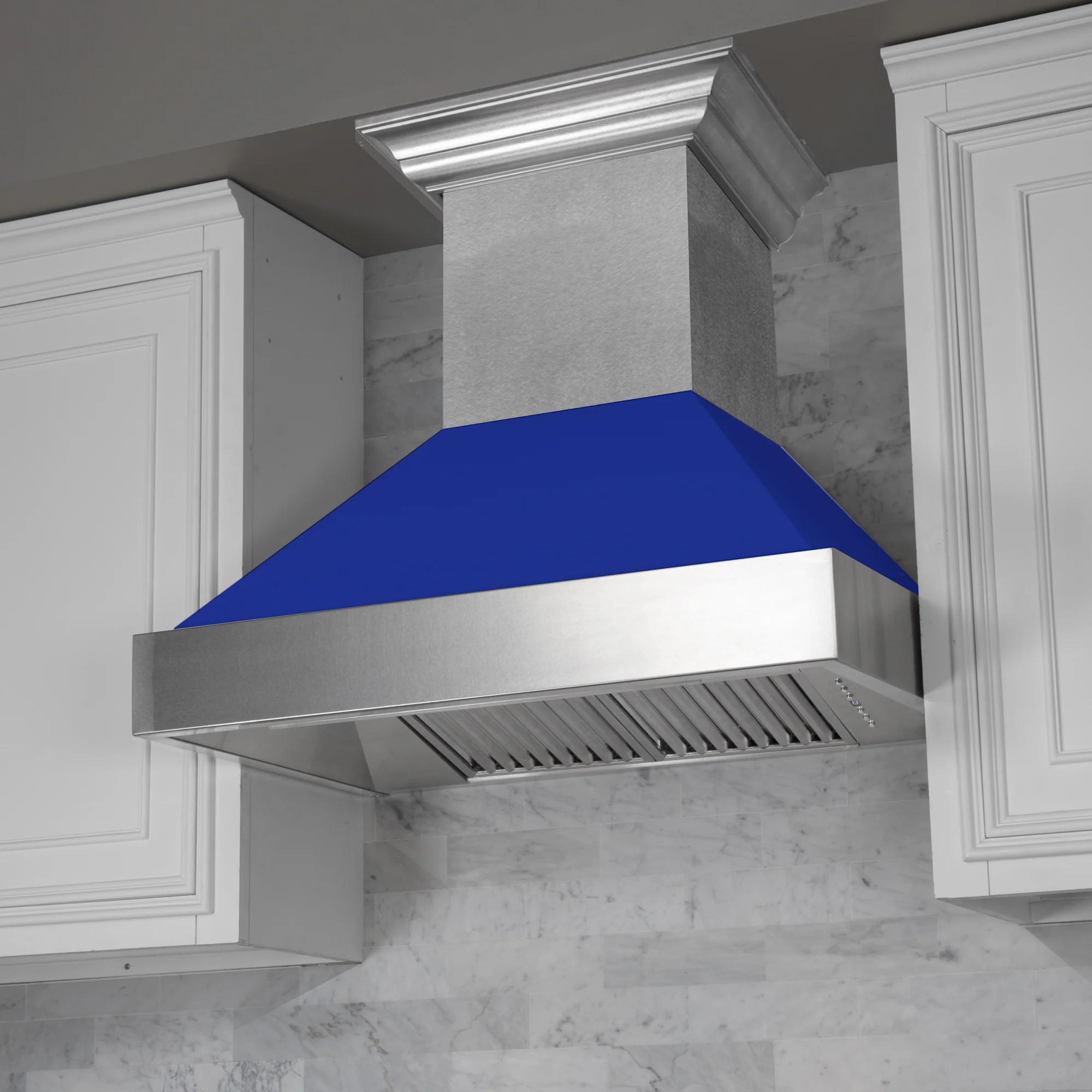 36" Ducted Fingerprint Resistant Stainless Steel Range Hood with Blue Matte Shell (8654BM-36) - Image 6