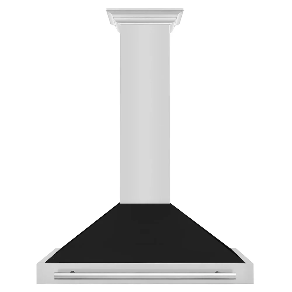 ZLINE 36 in. Convertible Stainless Steel Range Hood with Black Matte Shell and Stainless Steel Handle (KB4STX-BLM-36) - Image 3