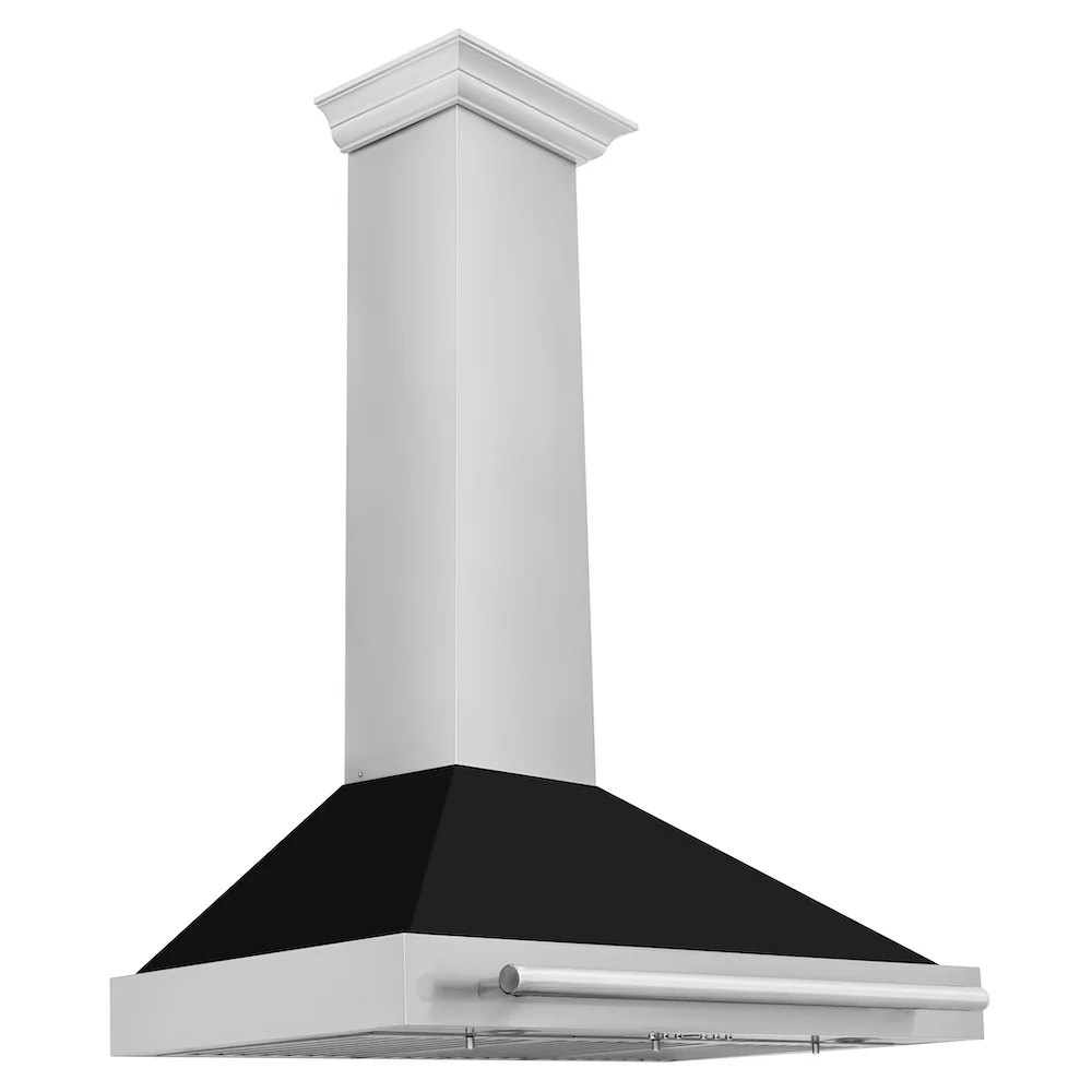 ZLINE 36 in. Convertible Stainless Steel Range Hood with Black Matte Shell and Stainless Steel Handle (KB4STX-BLM-36) - Image 4