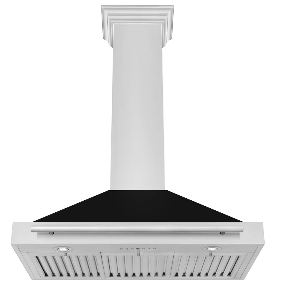ZLINE 36 in. Convertible Stainless Steel Range Hood with Black Matte Shell and Stainless Steel Handle (KB4STX-BLM-36) - Image 5