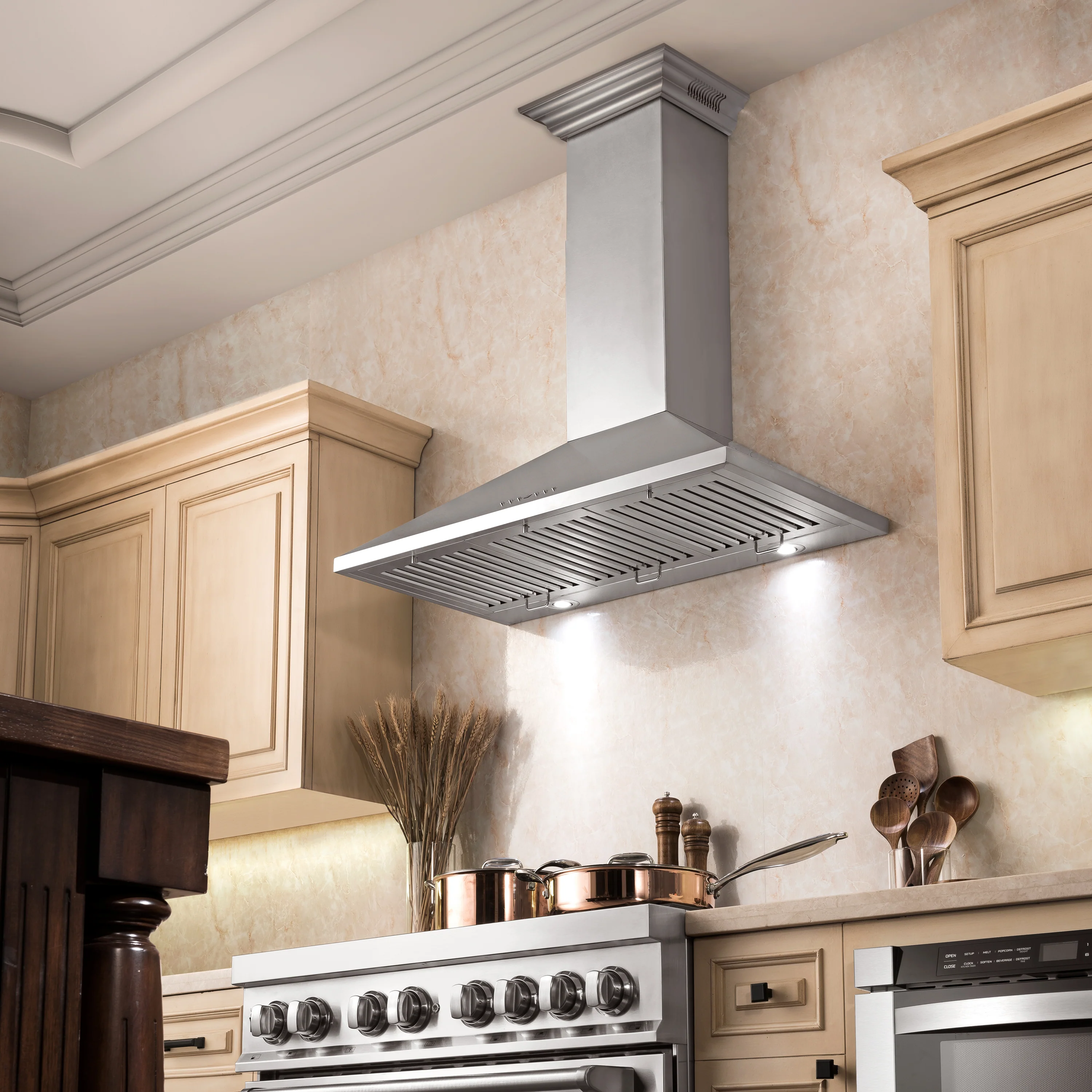 36" ZLINE CrownSound™Ducted Vent Wall Mount Range Hood in Stainless Steel with Built-in Bluetooth Speakers (KL2CRN-BT-36) - Image 11