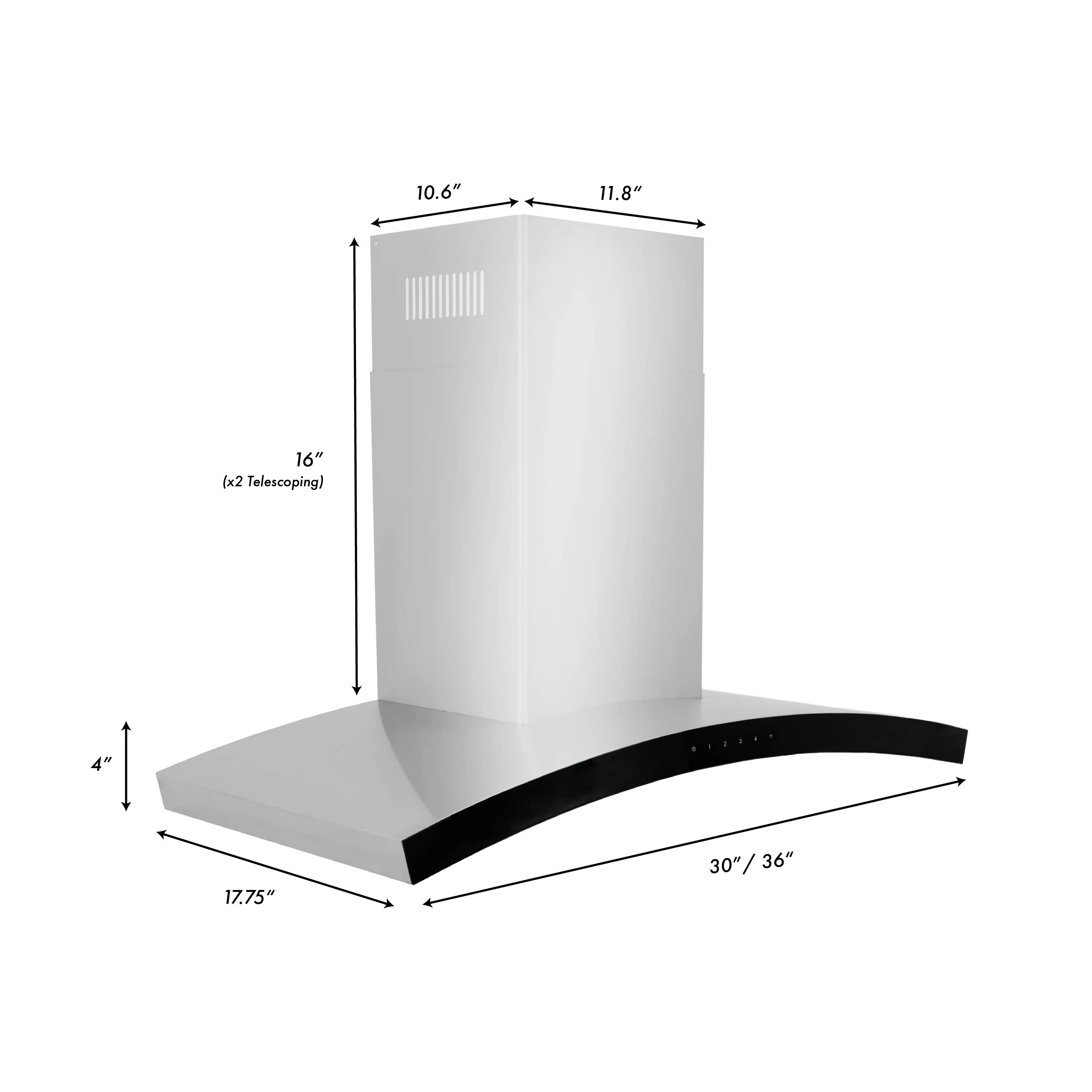 ZLINE 36" Convertible Vent Wall Mount Range Hood in Stainless Steel (KN6-36) - Image 9