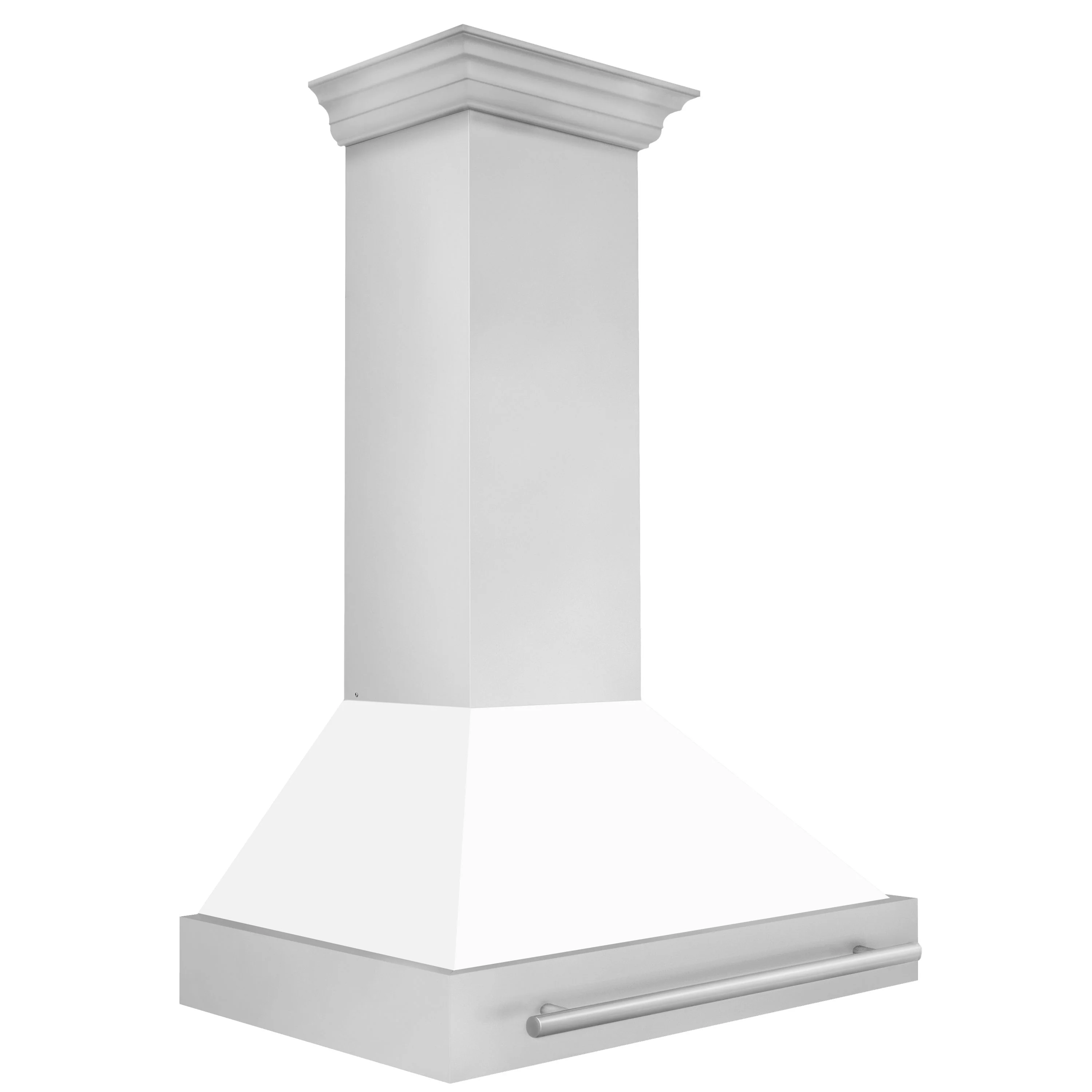 ZLINE 36" Stainless Steel Range Hood with White Matte Shell and Stainless Steel Handle (8654STX-WM-36) - Image 6