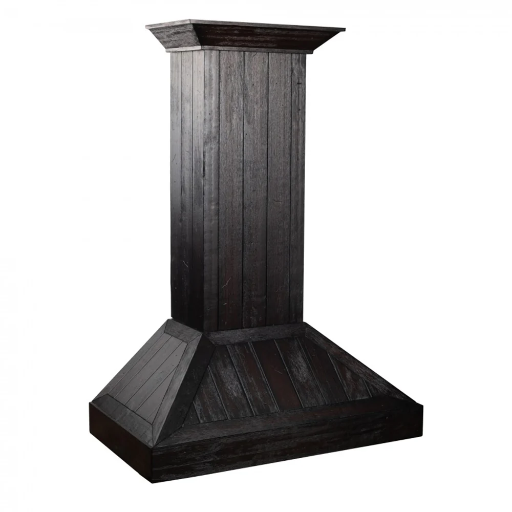 ZLINE 36" Wooden Convertible Vent Wall Mount Range Hood in Rustic Dark Finish - Includes Motor (KPDD-36) - Image 4
