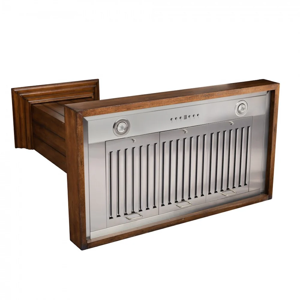 ZLINE 36" Wooden Convertible Vent Wall Mount Range Hood in Rustic Light Finish - Includes Motor (KPLL-36) - Image 9
