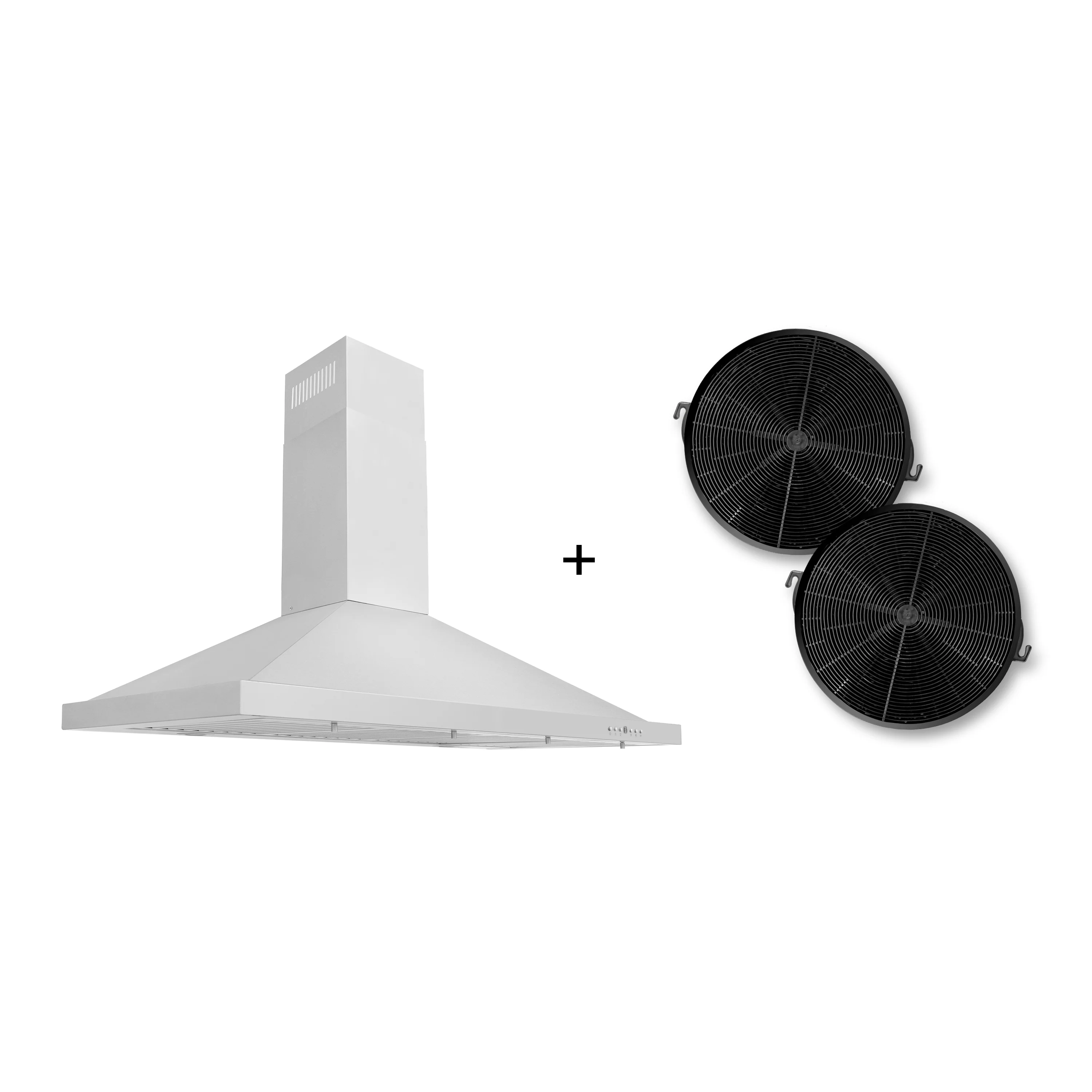 ZLINE 42" Convertible Wall Mount Range Hood in Stainless Steel with Set of 2 Charcoal Filters, LED lighting and Dishwasher-Safe Baffle Filters (KB-CF-42) - Image 2