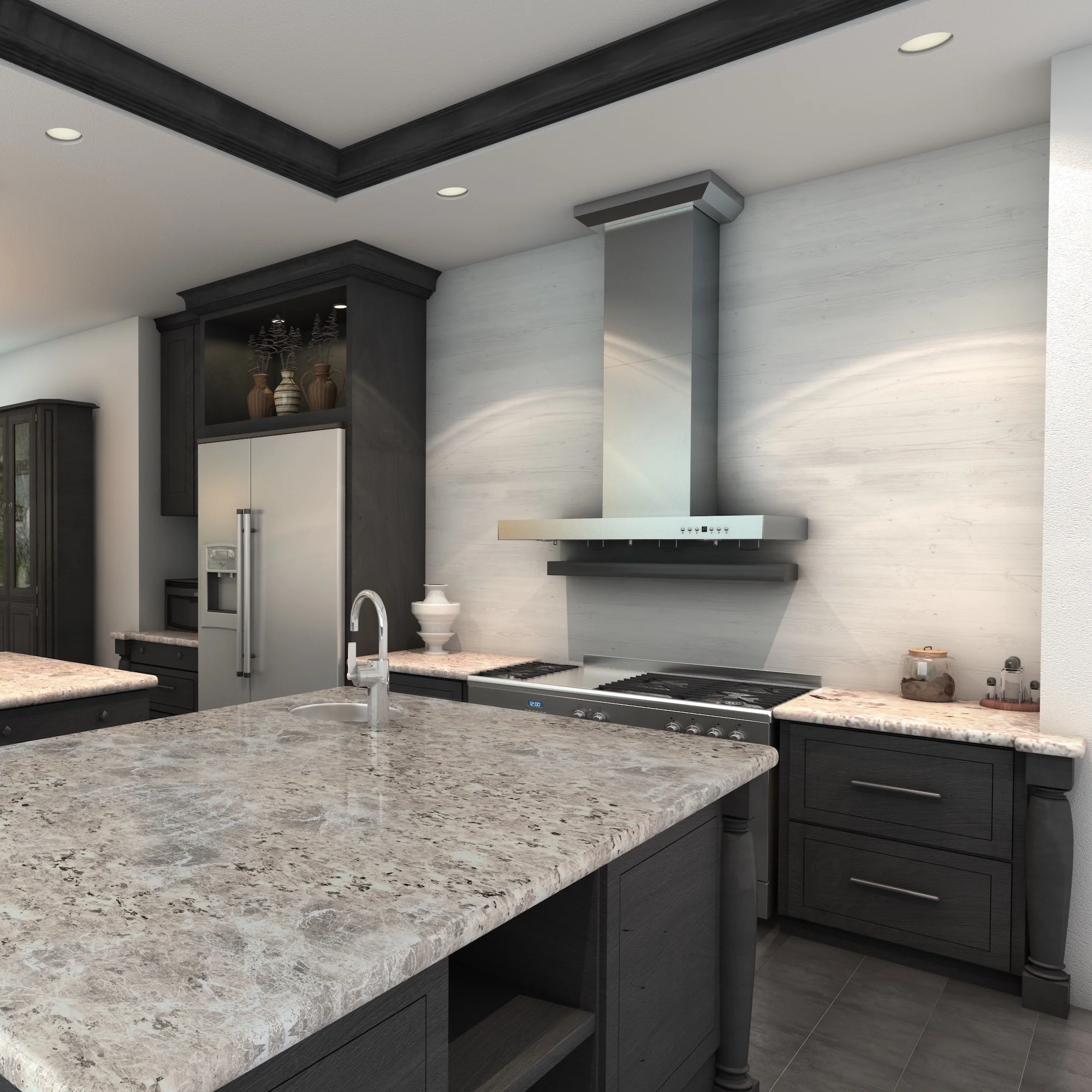 ZLINE 42" Convertible Vent Wall Mount Range Hood in Stainless Steel with Crown Molding (KECRN-42) - Image 10