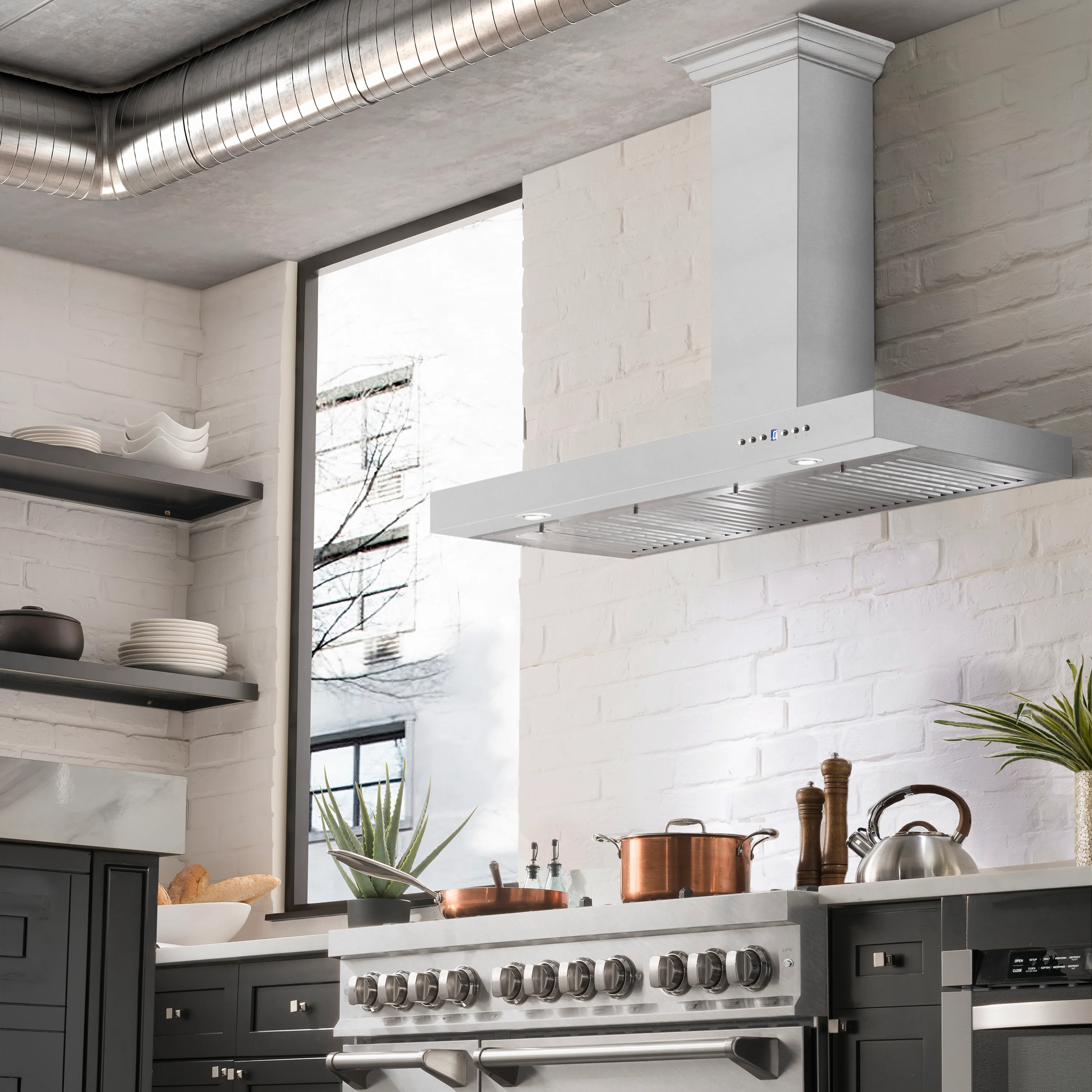 ZLINE 42" Convertible Vent Wall Mount Range Hood in Stainless Steel (KE-42) - Image 3