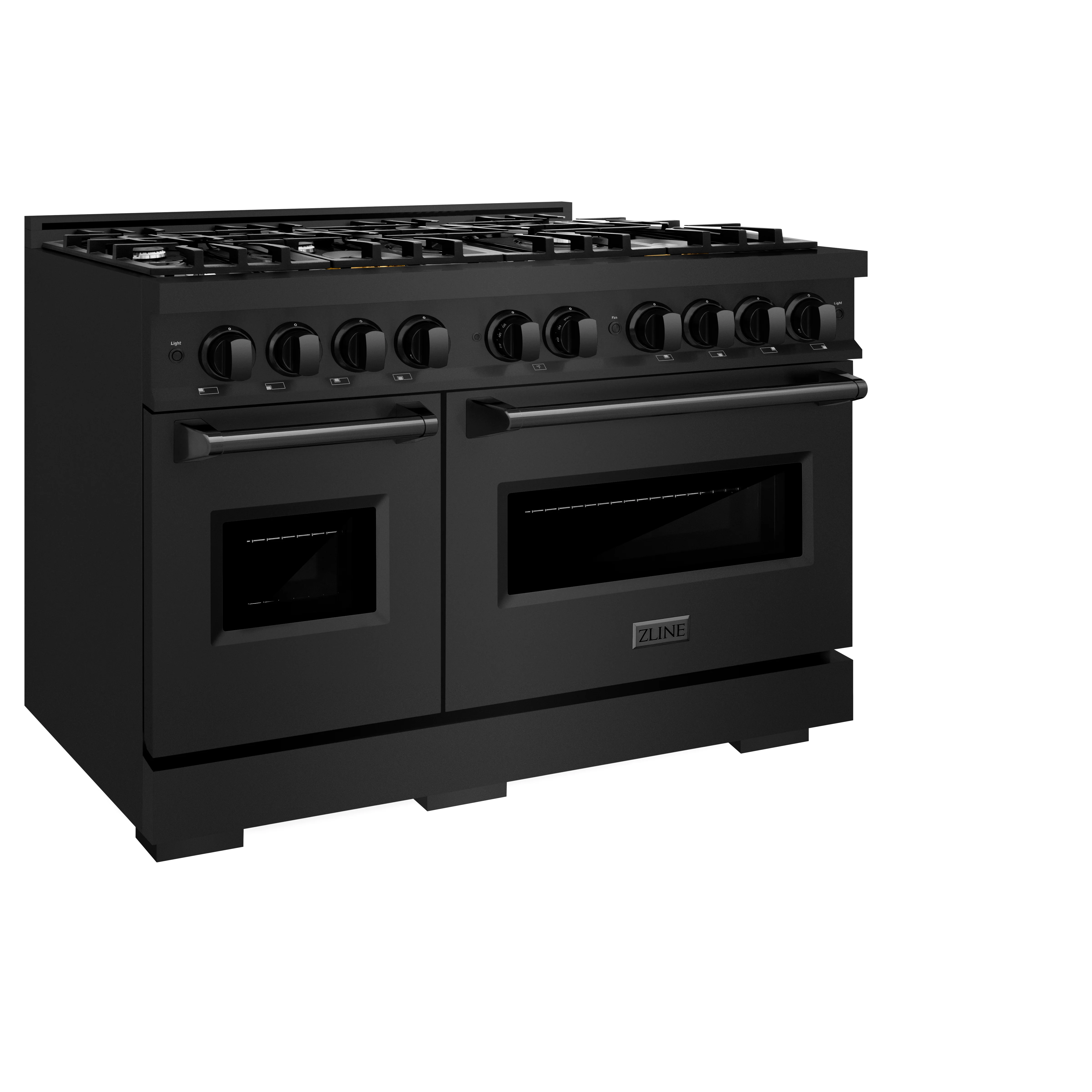 ZLINE 48 in. 6.7 cu. ft. Classic Double Oven Dual Fuel Range with 8 Burner Gas Cooktop in Black Stainless Steel (CDRB-48) - Image 6