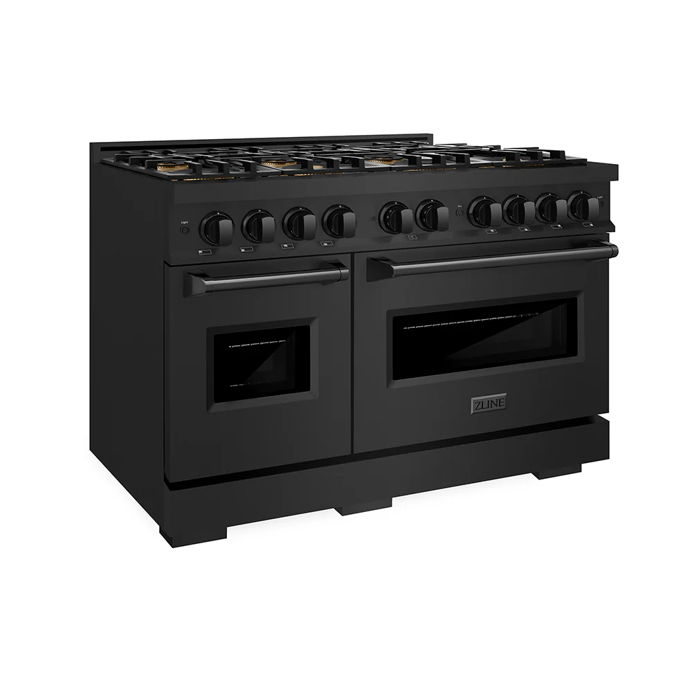 ZLINE 48 in. 6.7 cu. ft. Classic Dual Fuel Range with 8 Burner DuoPro™ Cooktop and Dual Ovens in Black Stainless Steel (PCDRB-48) - Image 10
