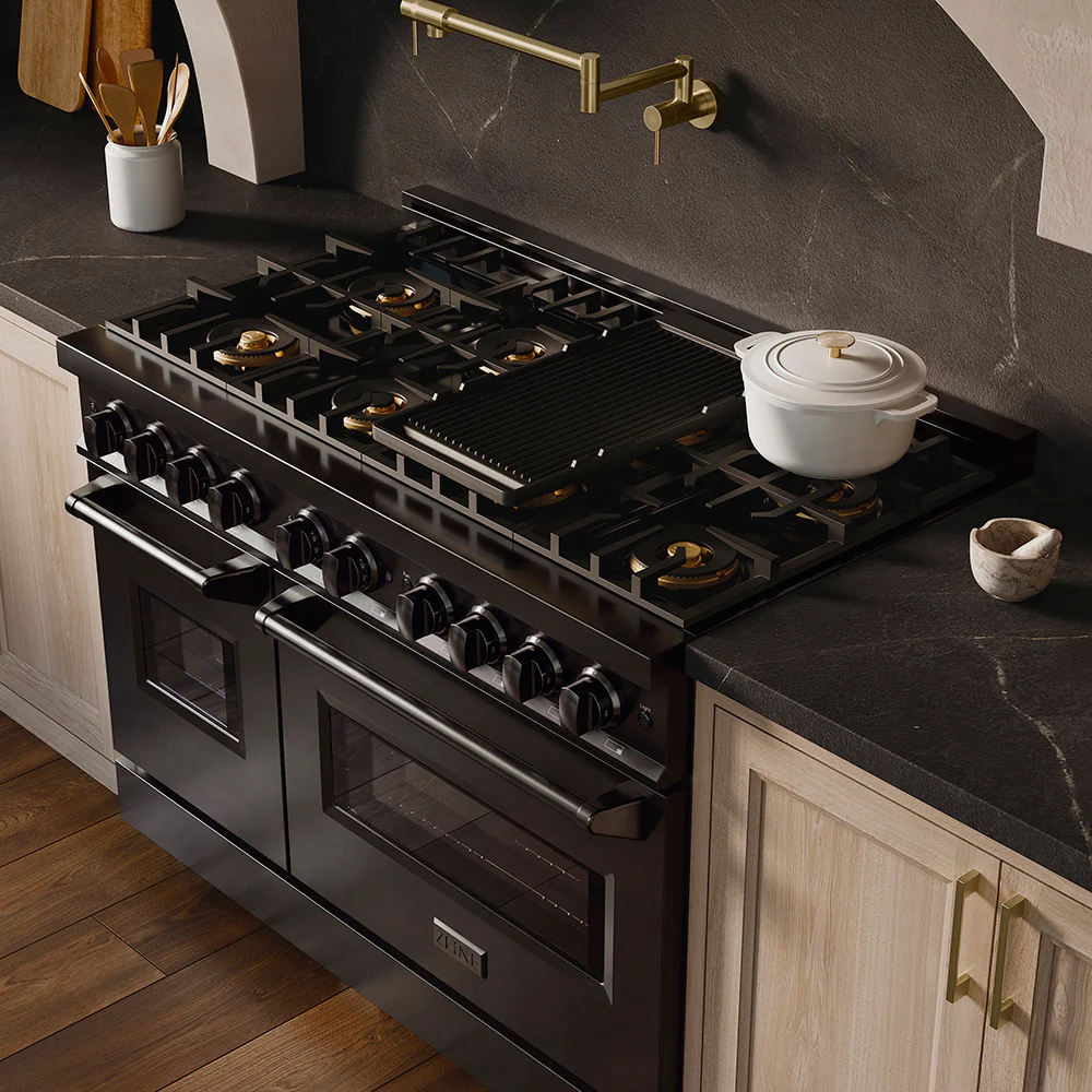 ZLINE 48 in. 6.7 cu. ft. Classic Dual Fuel Range with 8 Burner DuoPro™ Cooktop and Dual Ovens in Black Stainless Steel (PCDRB-48) - Image 25