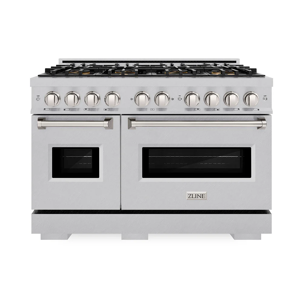 ZLINE 48 in. 6.7 cu. ft. Classic Dual Fuel Range with 8 Burner DuoPro™ Cooktop and Dual Ovens in Satin Stainless Steel (PCDRS-48) - Image 8