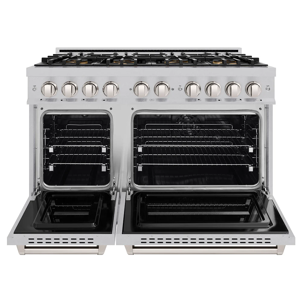 ZLINE 48 in. 6.7 cu. ft. Classic Dual Fuel Range with 8 Burner DuoPro™ Cooktop and Dual Ovens in Satin Stainless Steel (PCDRS-48) - Image 9