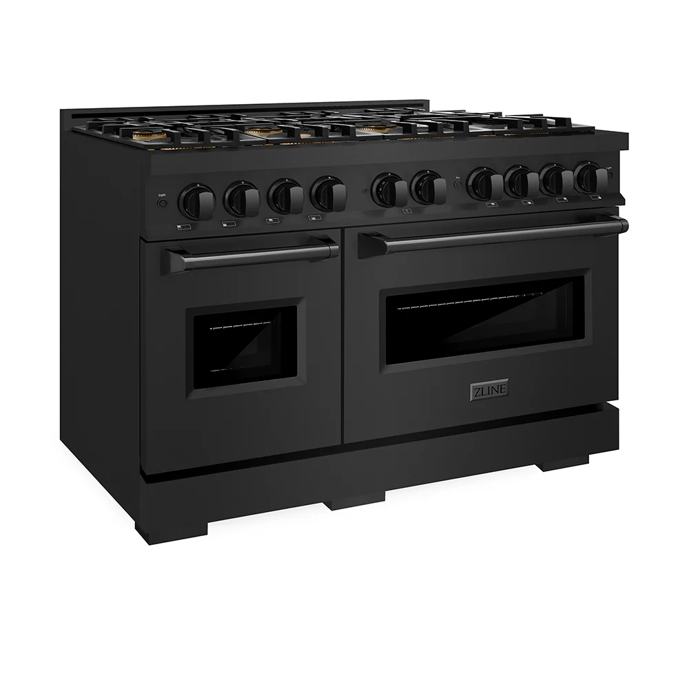 ZLINE 48 in. 6.7 cu. ft. Classic Gas Range with 8 Burner DuoPro™ Cooktop and Dual Ovens in Black Stainless Steel (PCGRB-48) - Image 10