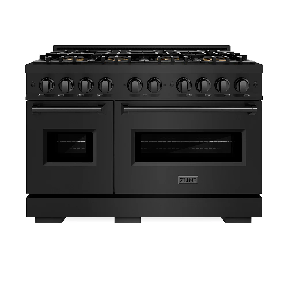 ZLINE 48 in. 6.7 cu. ft. Classic Gas Range with 8 Burner DuoPro™ Cooktop and Dual Ovens in Black Stainless Steel (PCGRB-48) - Image 7