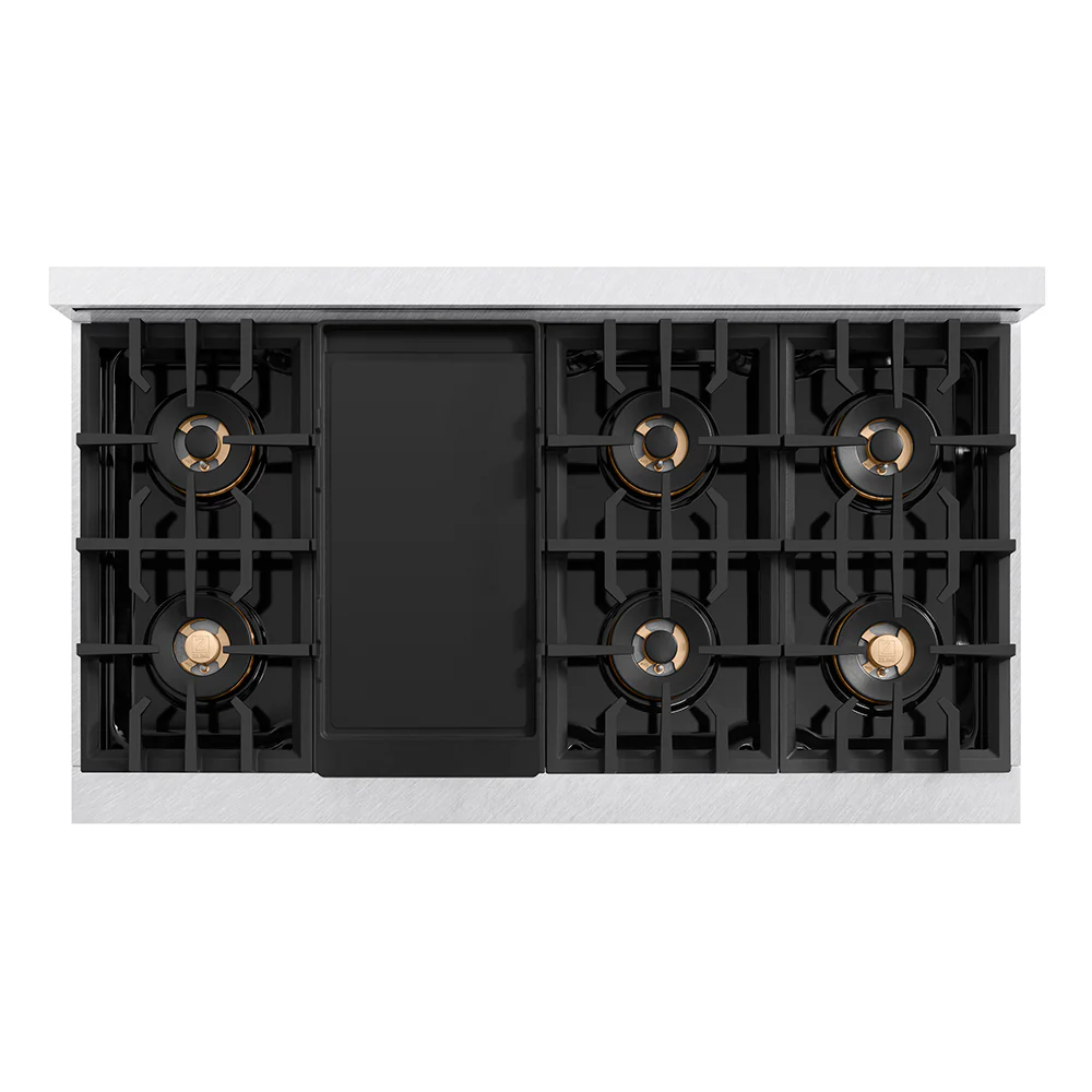 ZLINE 48 in. 6.7 cu. ft. Classic Gas Range with 8 Burner DuoPro™ Cooktop and Dual Ovens in Satin Stainless Steel (PCGRS-48) - Image 12