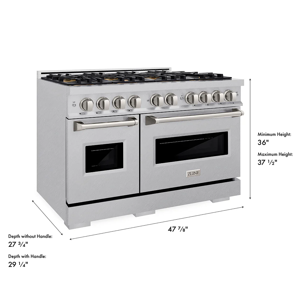 ZLINE 48 in. 6.7 cu. ft. Classic Gas Range with 8 Burner DuoPro™ Cooktop and Dual Ovens in Satin Stainless Steel (PCGRS-48) - Image 29