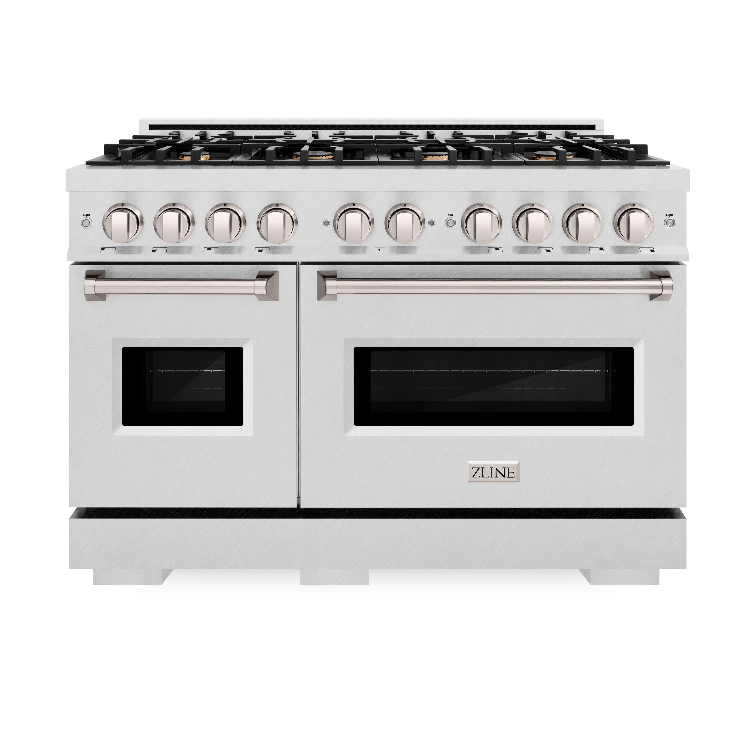 ZLINE 48 in. 6.7 cu. ft. Classic Double Oven Gas Range in Satin Stainless Steel with 8 Brass Burners (CGRS-BR-48) - Image 3