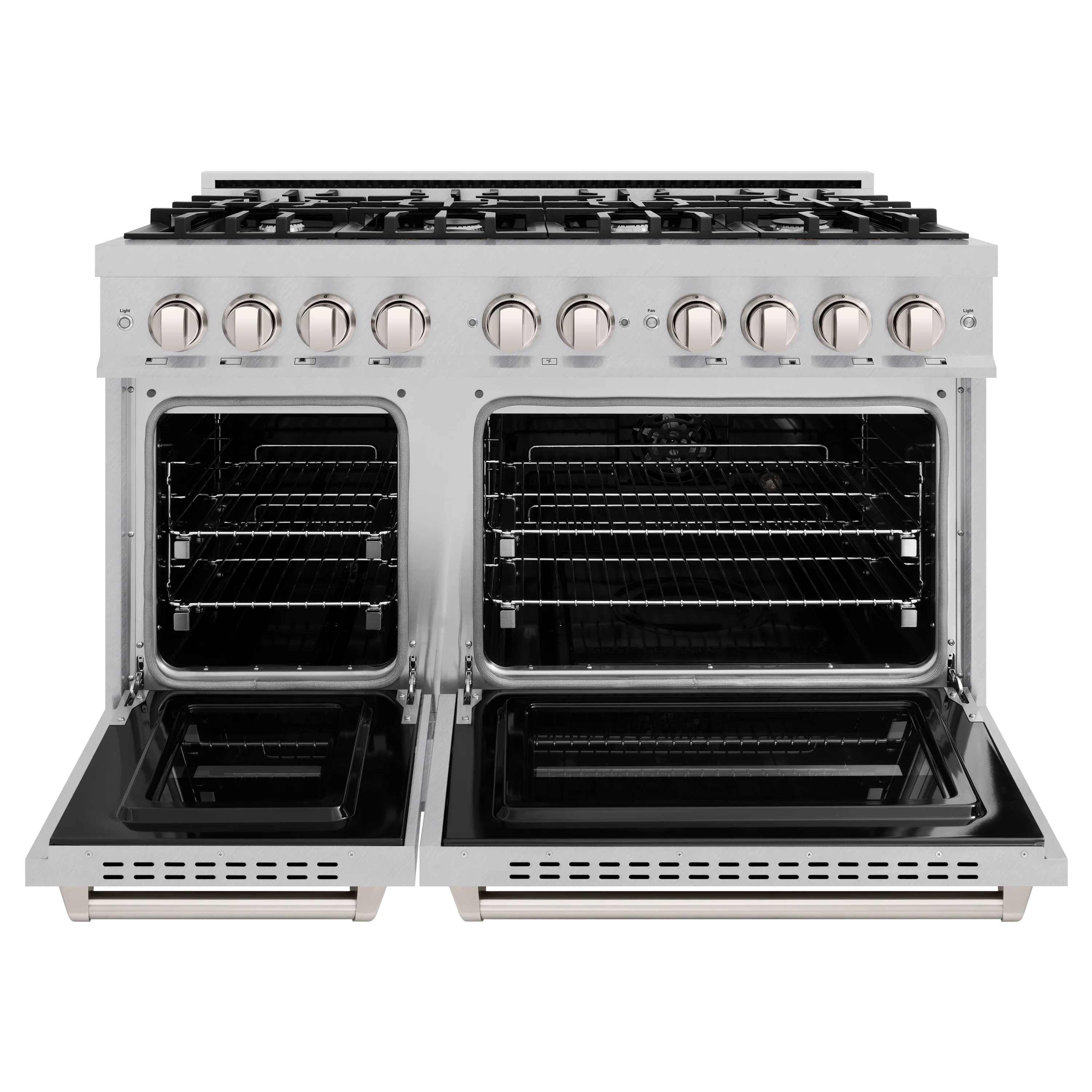 ZLINE 48 in. 6.7 cu. ft. Classic Double Oven Gas Range with 8 Burner Cooktop in Satin Stainless Steel (CGRS-48) - Image 4