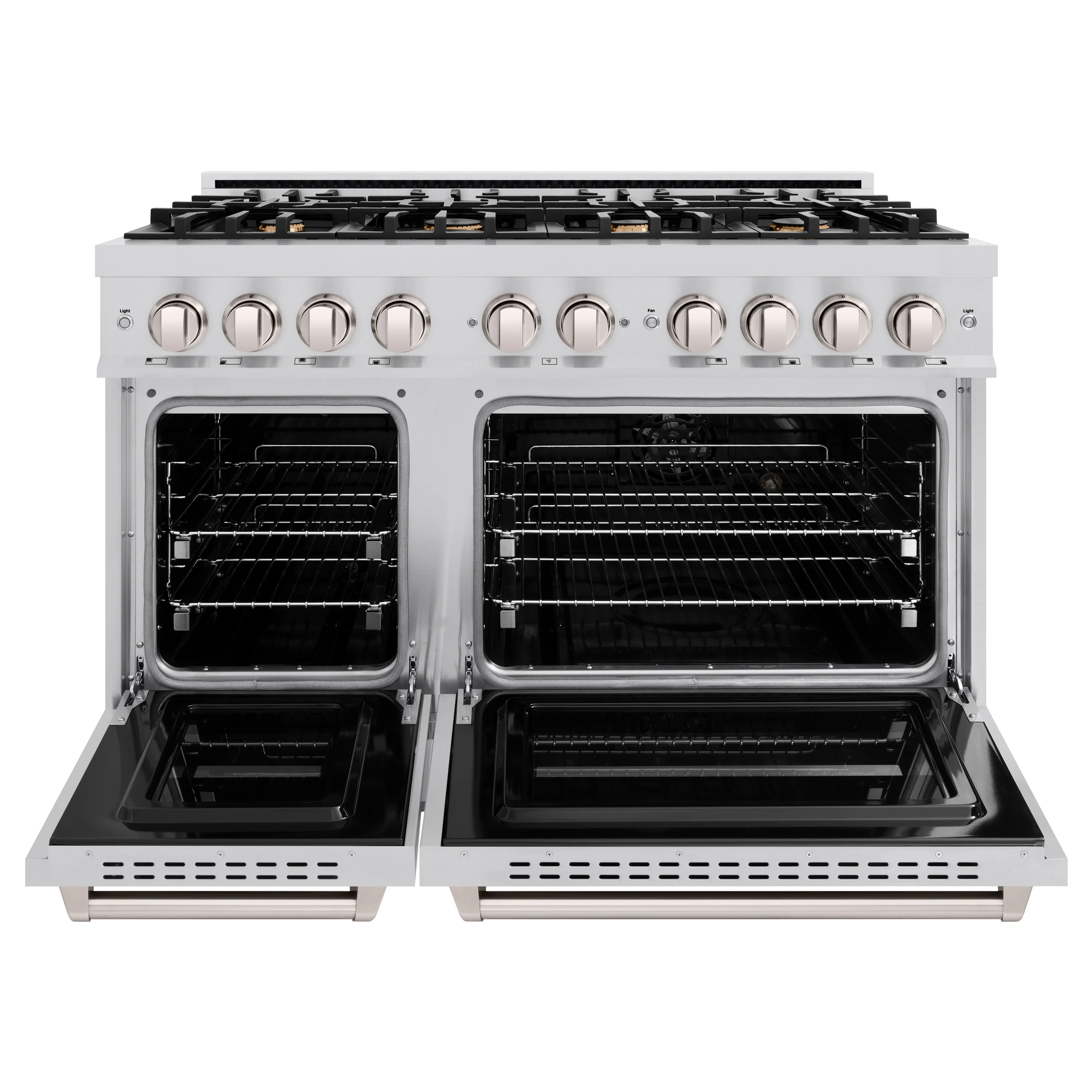 ZLINE 48 in. 6.7 cu. ft. Classic Double Oven Gas Range in Stainless Steel with 8 Brass Burners (CGR-BR-48) - Image 3