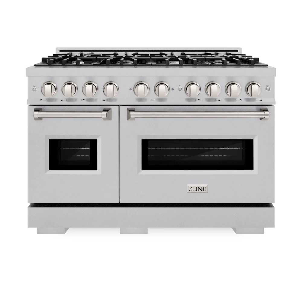 ZLINE 48 in. 6.7 cu. ft. Classic Double Oven Gas Range with 8 Burner Cooktop in Satin Stainless Steel, Open Box-Great Condition - Image 3