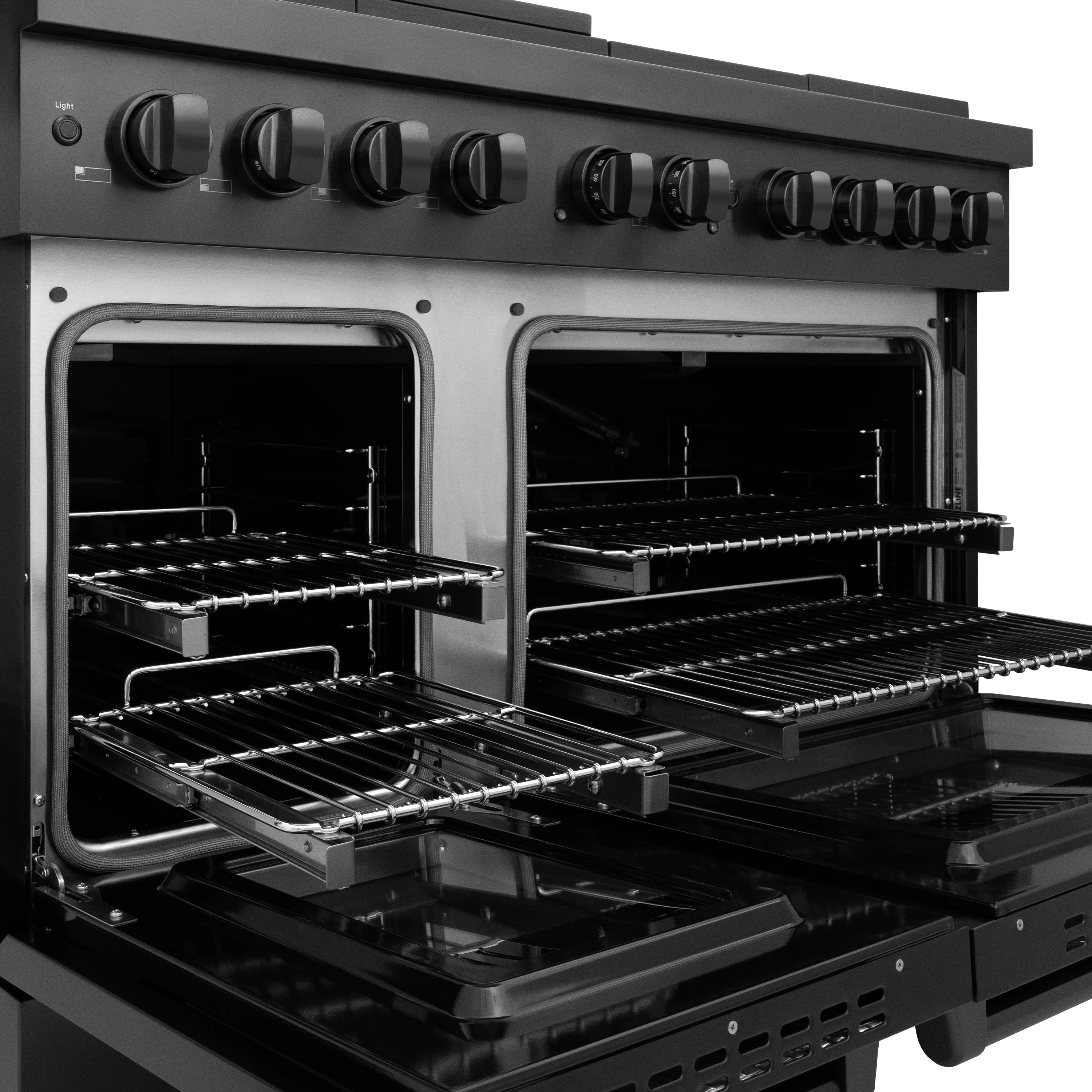 ZLINE 48 in. 6.7 cu. ft. Paramount Double Oven Gas Range with 8 Burner Cooktop in Black Stainless Steel, Open Box-Great Condition - Image 6