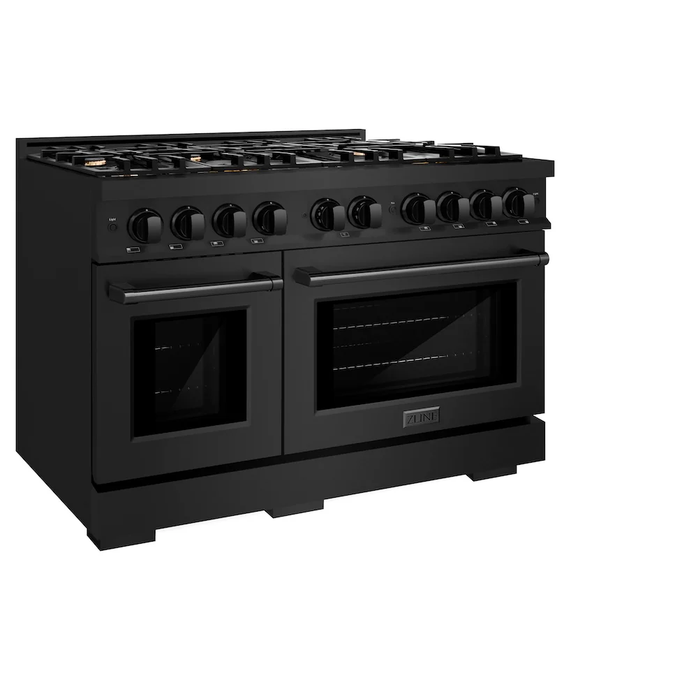 ZLINE 48 in. 6.7 cu. ft. Select Double Oven Dual Fuel Range in Black Stainless Steel with 8 Brass Burners, Open Box-Great Condition - Image 6