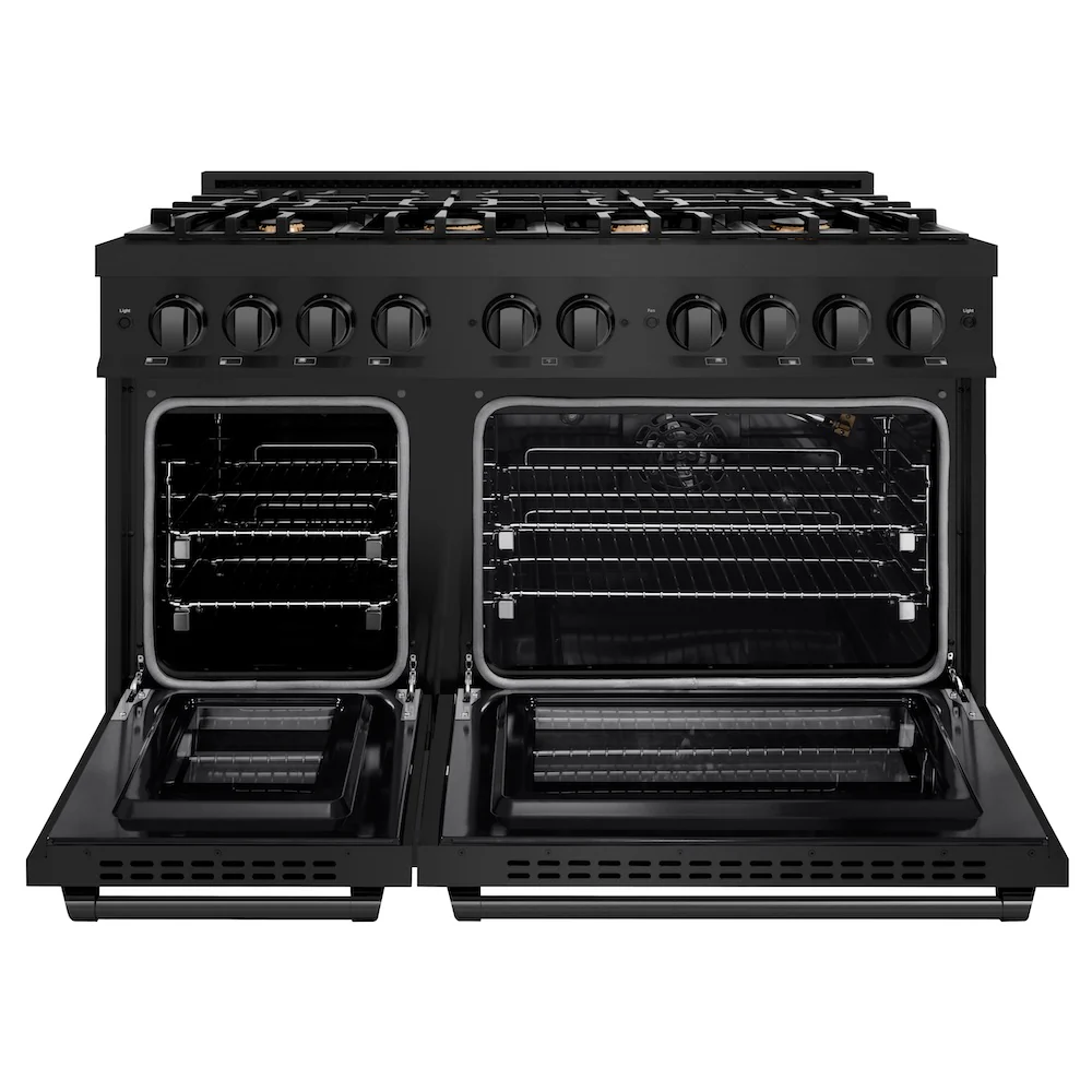 ZLINE 48 in. 6.7 cu. ft. Select Double Oven Gas Range in Black Stainless Steel with 8 Brass Burners, Open Box-Great Condition - Image 5