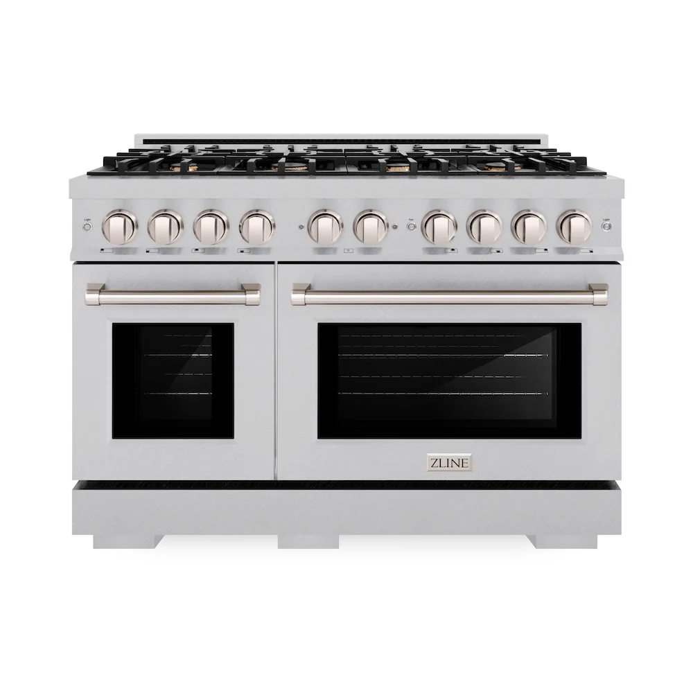 ZLINE 48 in. 6.7 cu. ft. Select Double Oven Gas Range in Satin Stainless Steel with 8 Brass Burners, Open Box-Great Condition - Image 4