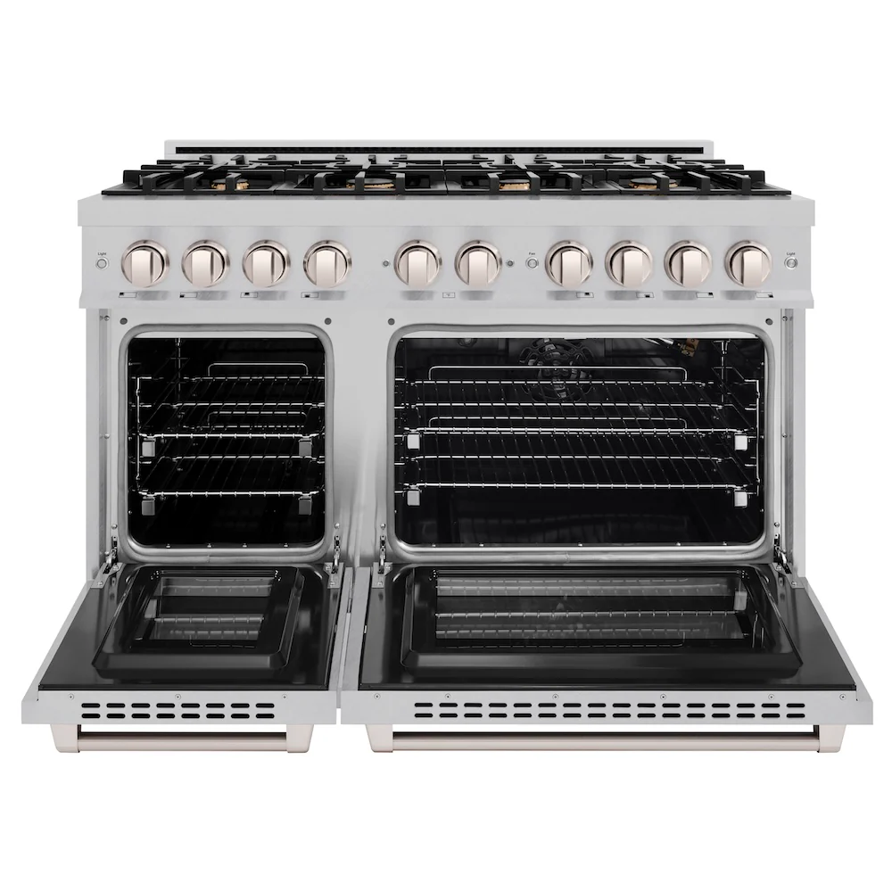 ZLINE 48 in. 6.7 cu. ft. Select Double Oven Gas Range in Satin Stainless Steel with 8 Brass Burners, Open Box-Great Condition - Image 5