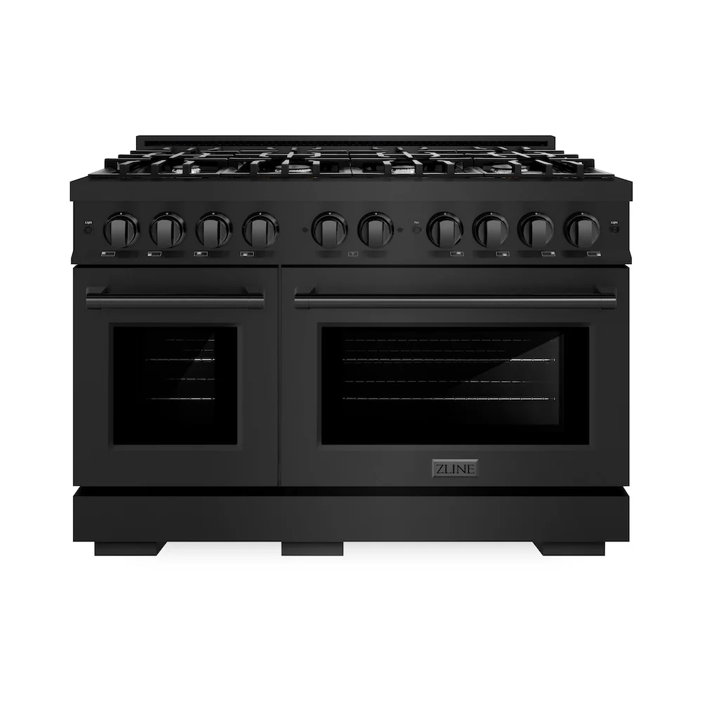 ZLINE 48 in. 6.7 cu. ft. Select Double Oven Gas Range with 8 Burner Cooktop in Black Stainless Steel, Open Box-Great Condition - Image 4