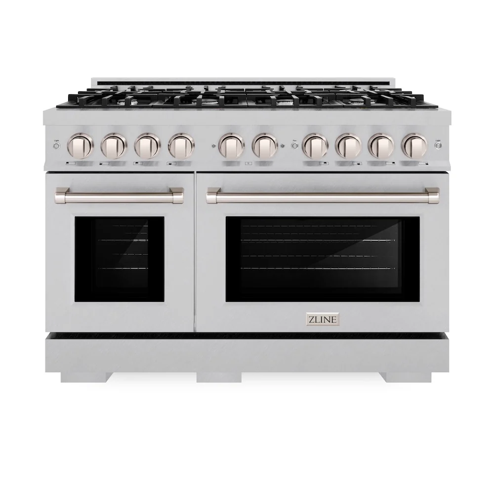 ZLINE 48 in. 6.7 cu. ft. Select Double Oven Gas Range with 8 Burner Cooktop in Satin Stainless Steel, Open Box-Great Condition - Image 4