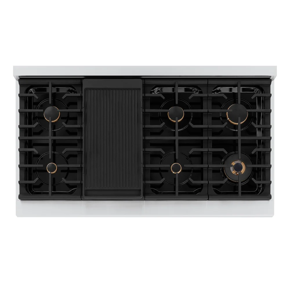 ZLINE 48 in. Autograph Edition Paramount Gas Rangetop with 8 Burners and Porcelain Cooktop in Stainless Steel with Matte Black Accents, Open Box-Great Condition - Image 2