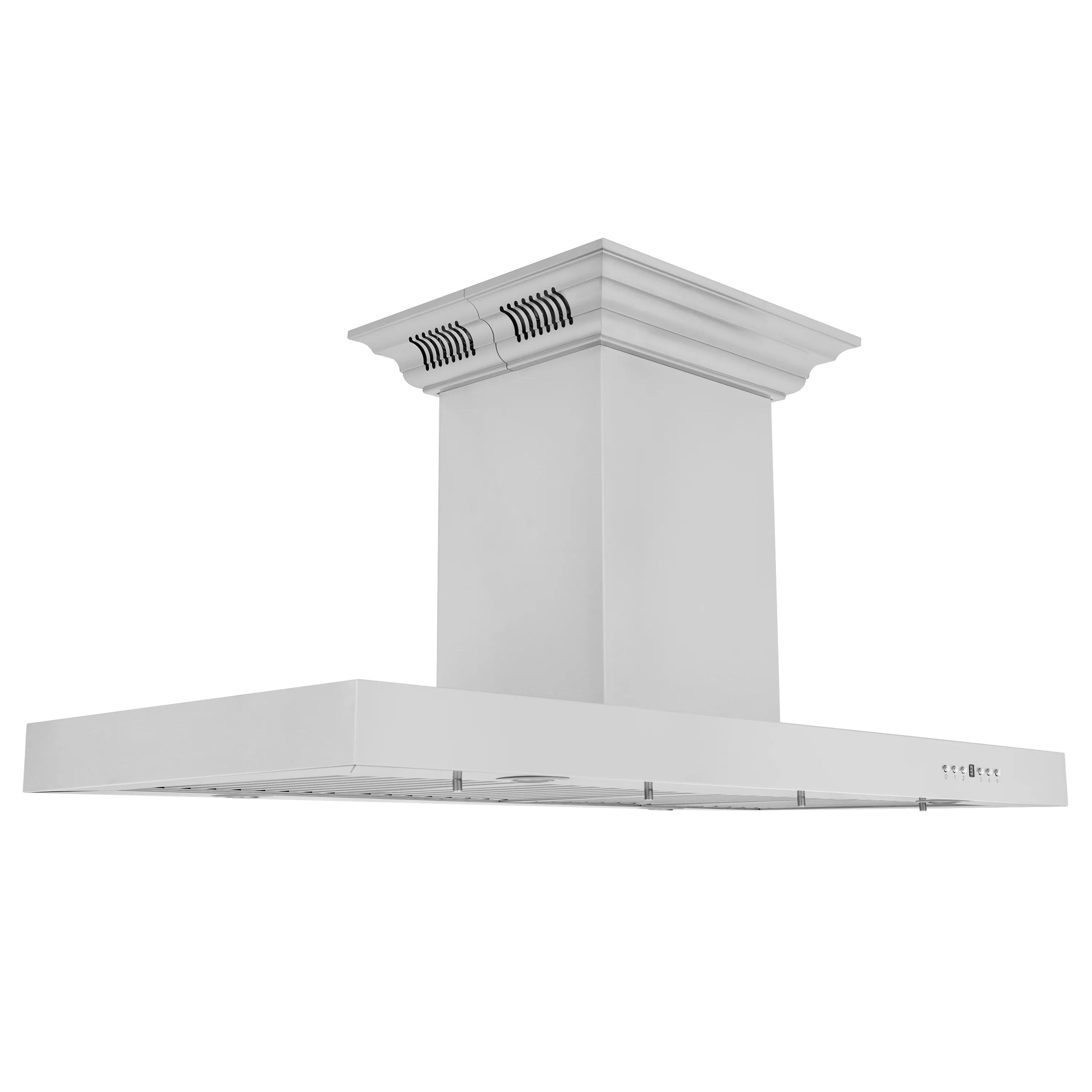 48" ZLINE CrownSound™Ducted Vent Island Mount Range Hood in Stainless Steel with Built-in Bluetooth Speakers (KE2iCRN-BT-48) - Image 5