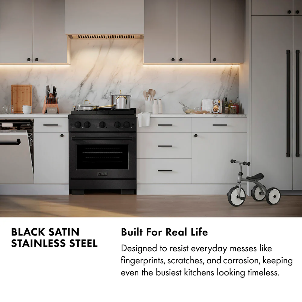 ZLINE 48 in. 6.7 cu. ft. Paramount Double Oven Dual Fuel Range with 8 Burner Gas Cooktop in Black Satin Stainless Steel (SDRBS-48) - Image 11